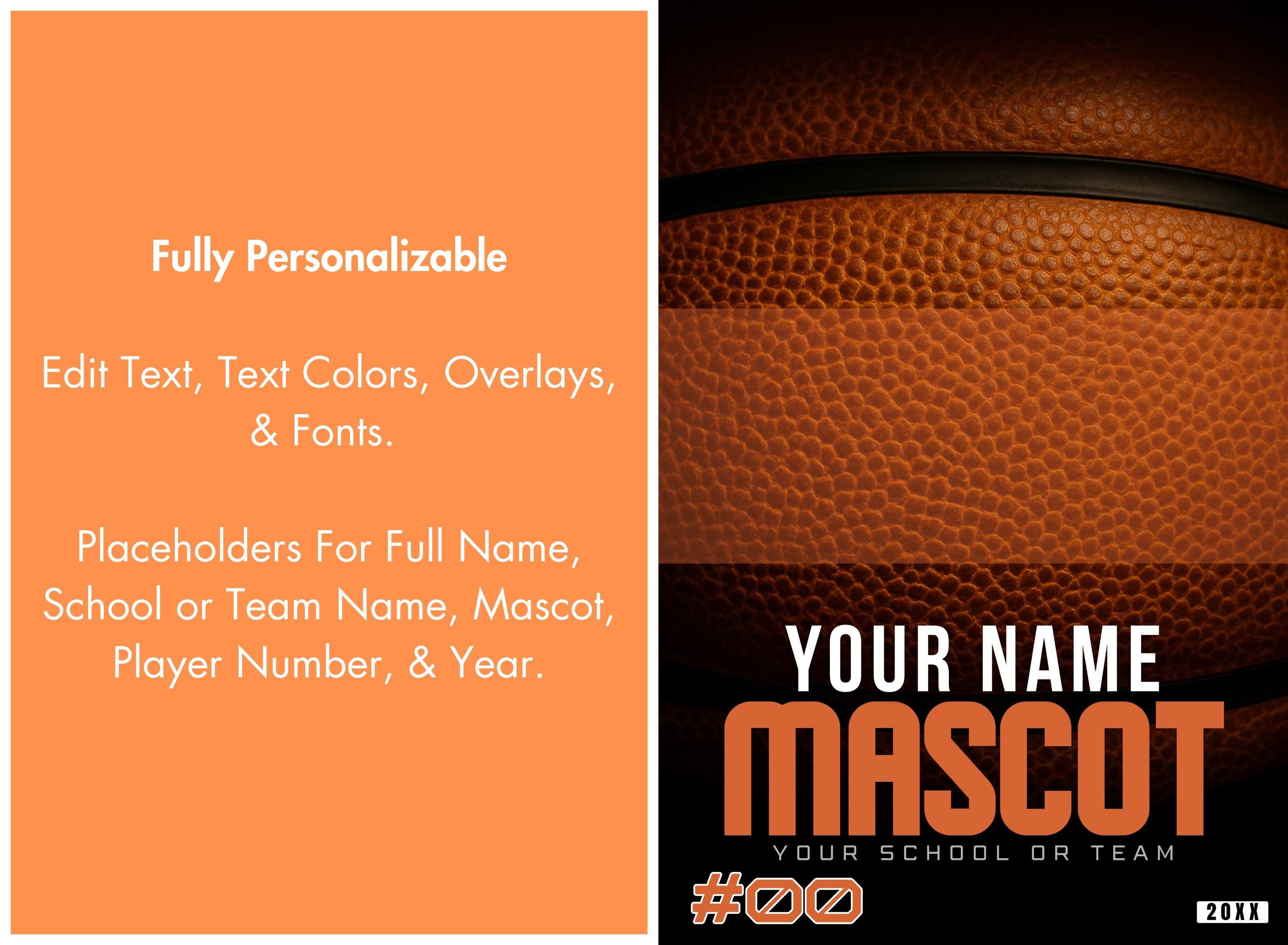 Basketball Closeup Player Poster Template | Editable in Canva | 2:3