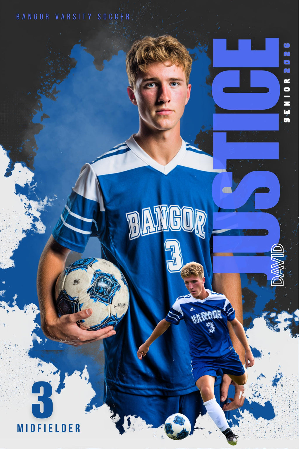 Color Splash Soccer Poster Template | Editable in Canva | 2:3