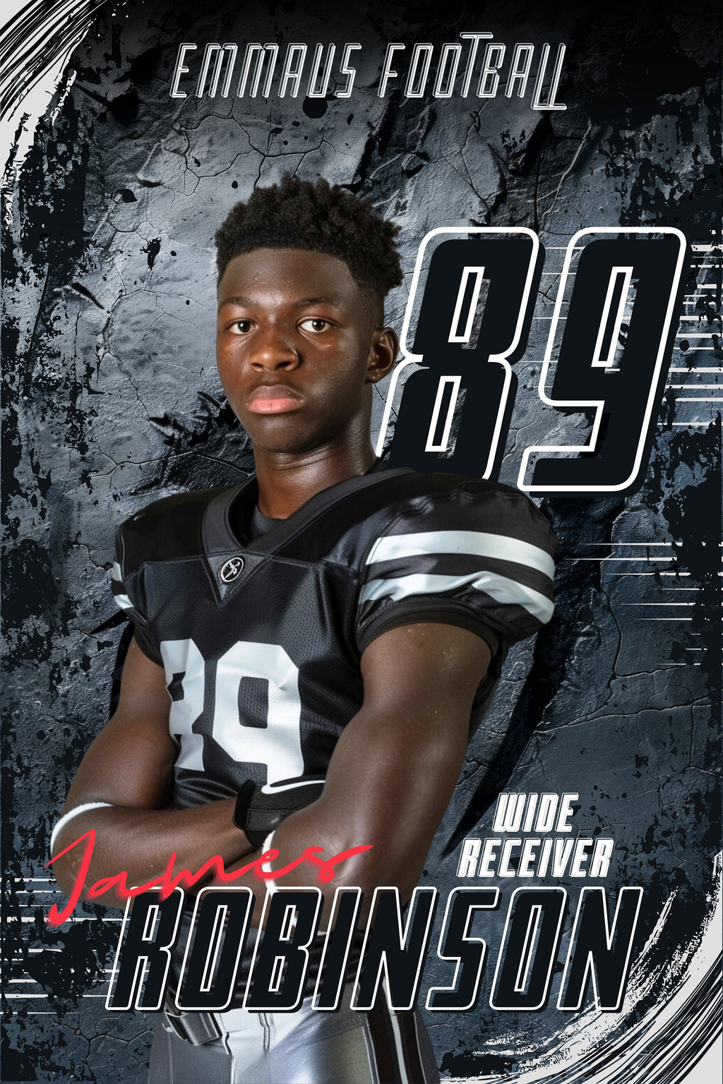 Jagged Claw Marks Football Poster Template | Editable in Canva | 2:3