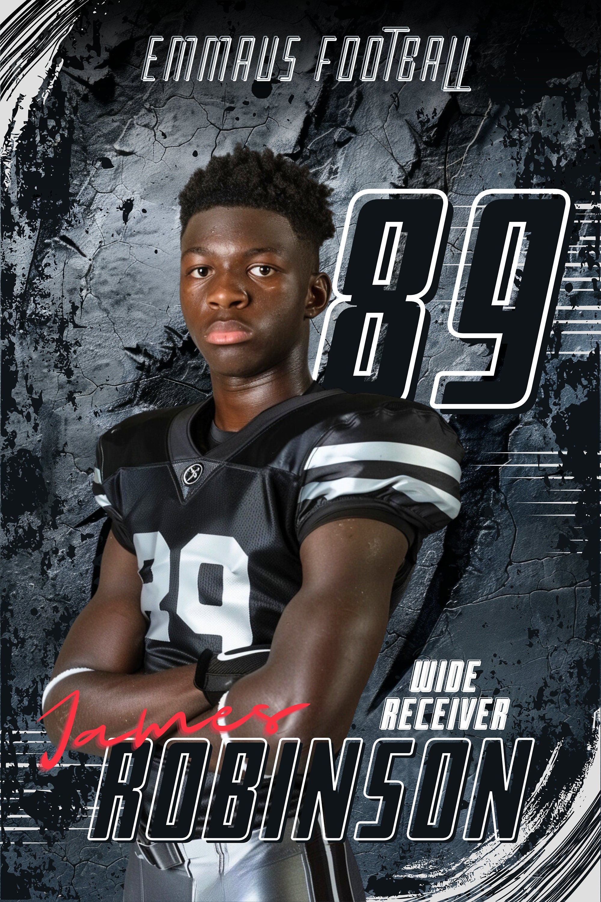 Jagged Claw Marks Football Poster Template | Editable in Canva | 2:3