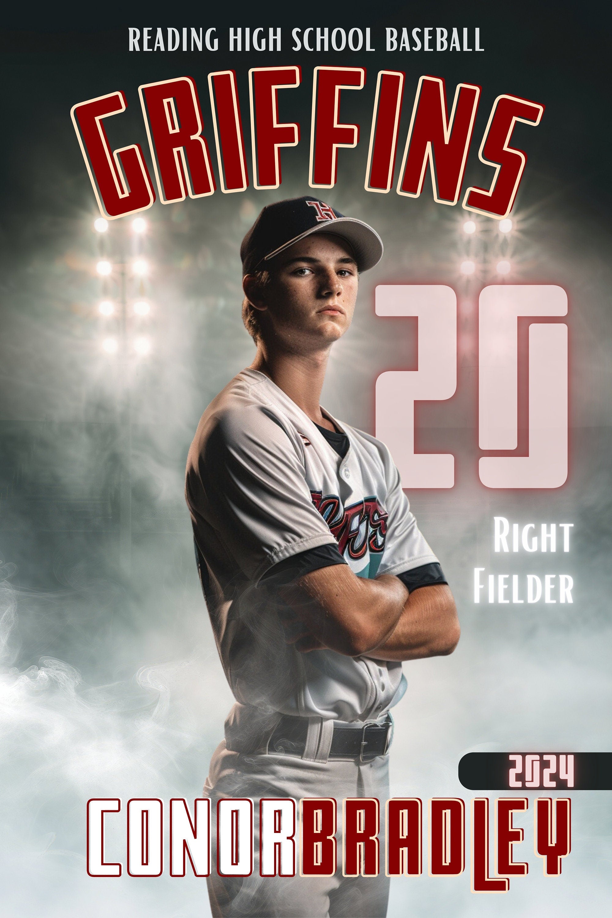 Friday Night Lights Sports Poster Template | Editable in Canva | 2:3