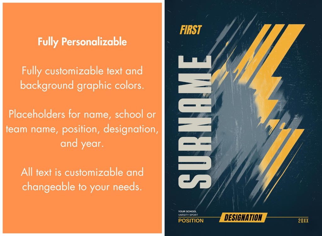Graphic Stripe Volleyball Poster Template | Editable in Canva | 2:3
