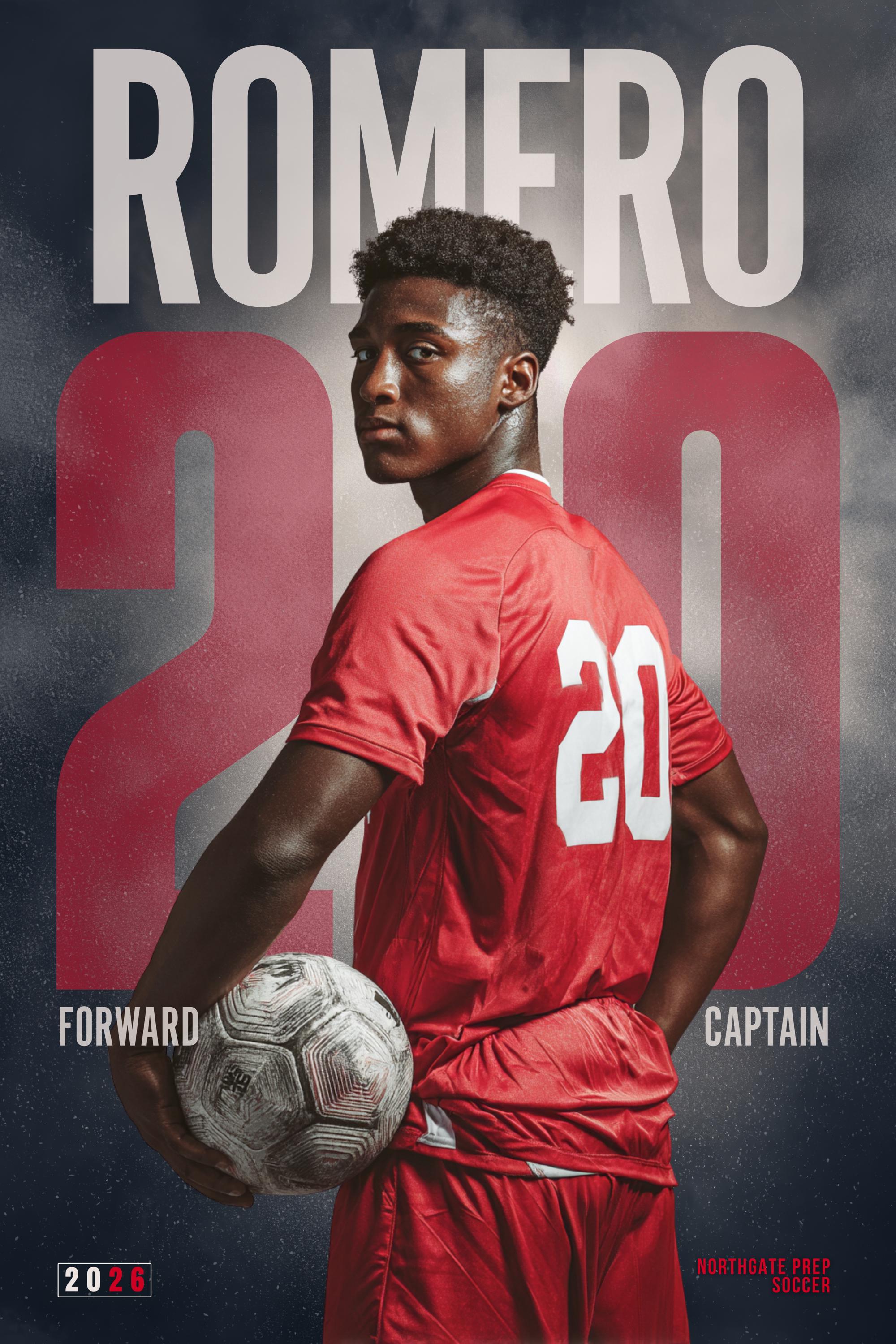 Oversized Number Soccer Poster Template | Editable in Canva | 2:3