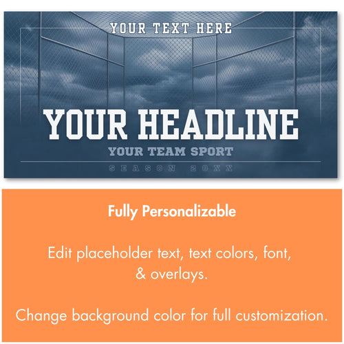 Batting Cage Baseball & Softball Team Banner Template | Editable in Canva | 2:1