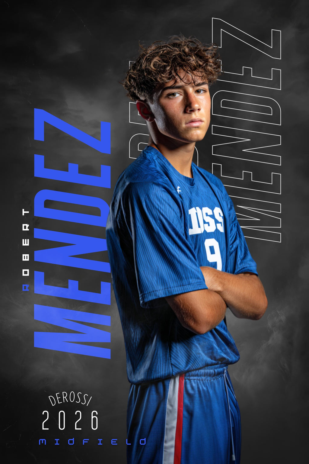 Repeating Name Soccer Poster Template | Editable in Canva | 2:3