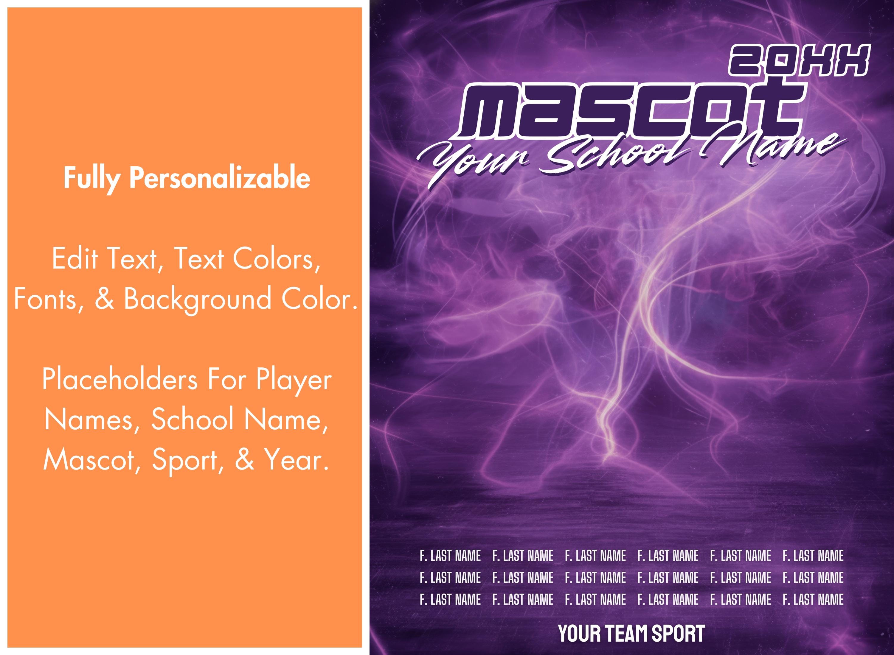 High Energy All Sports Team Poster Template | Editable in Canva | 4:5