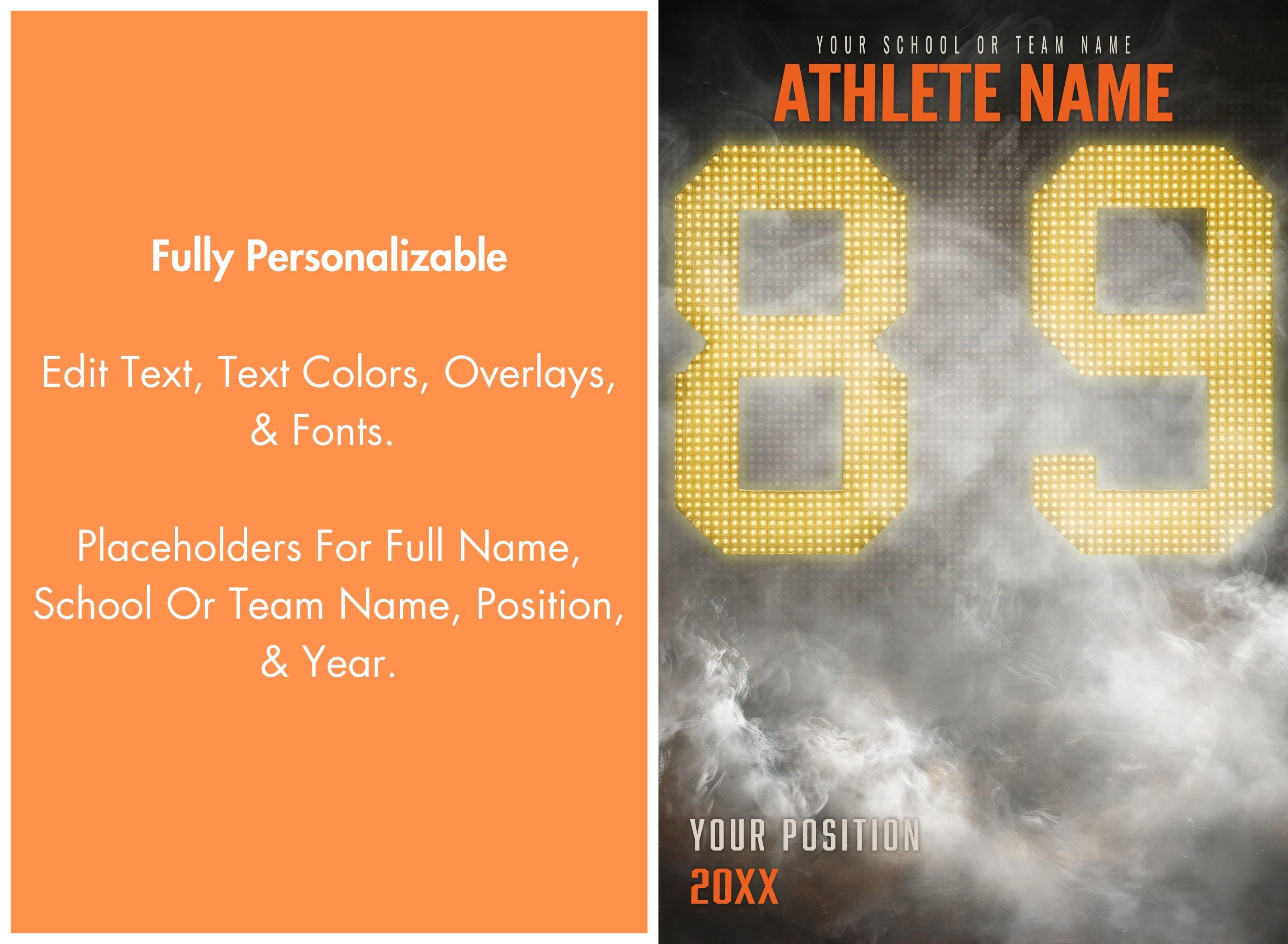 Scoreboard Numbers Football Poster Template | Editable in Photoshop | 2:3