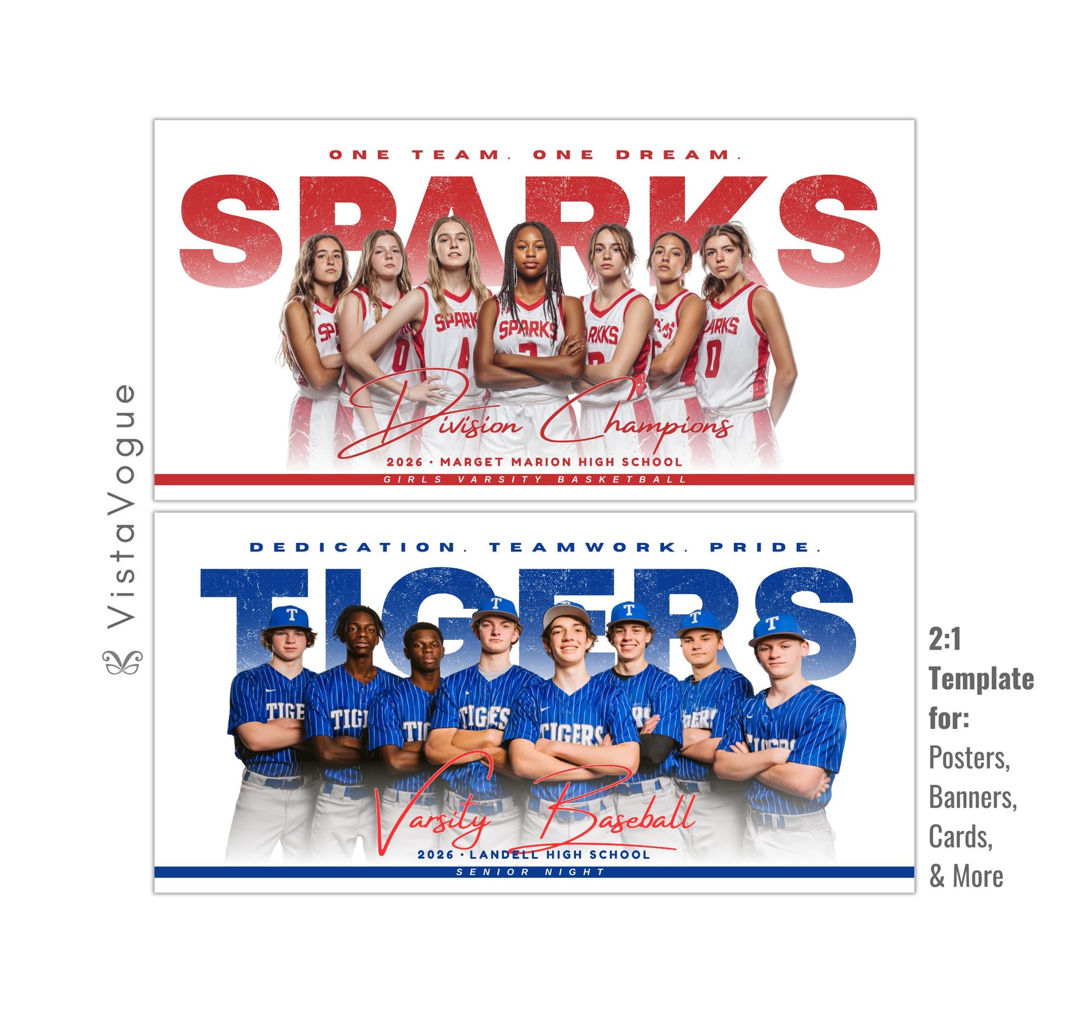 9 Sports Banners Template Bundle | Editable in Canva | Team Banners, Senior Night Posters, Memory Mates, Multi-Sport Designs