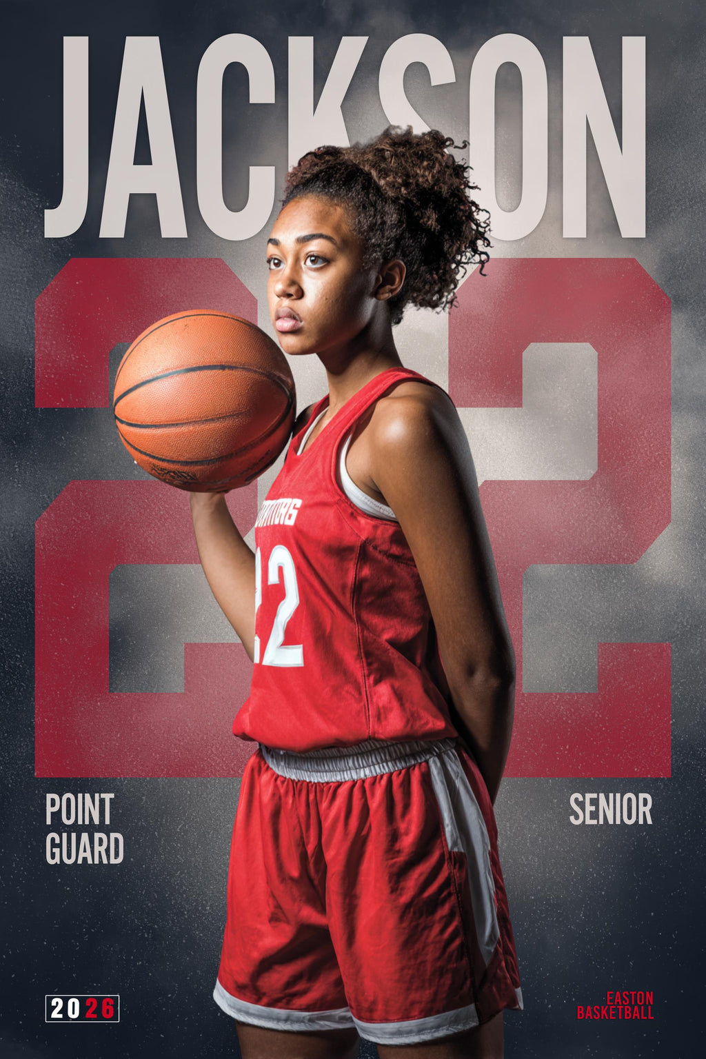 Oversized Number Basketball Poster Template | Editable in Photoshop | 2:3