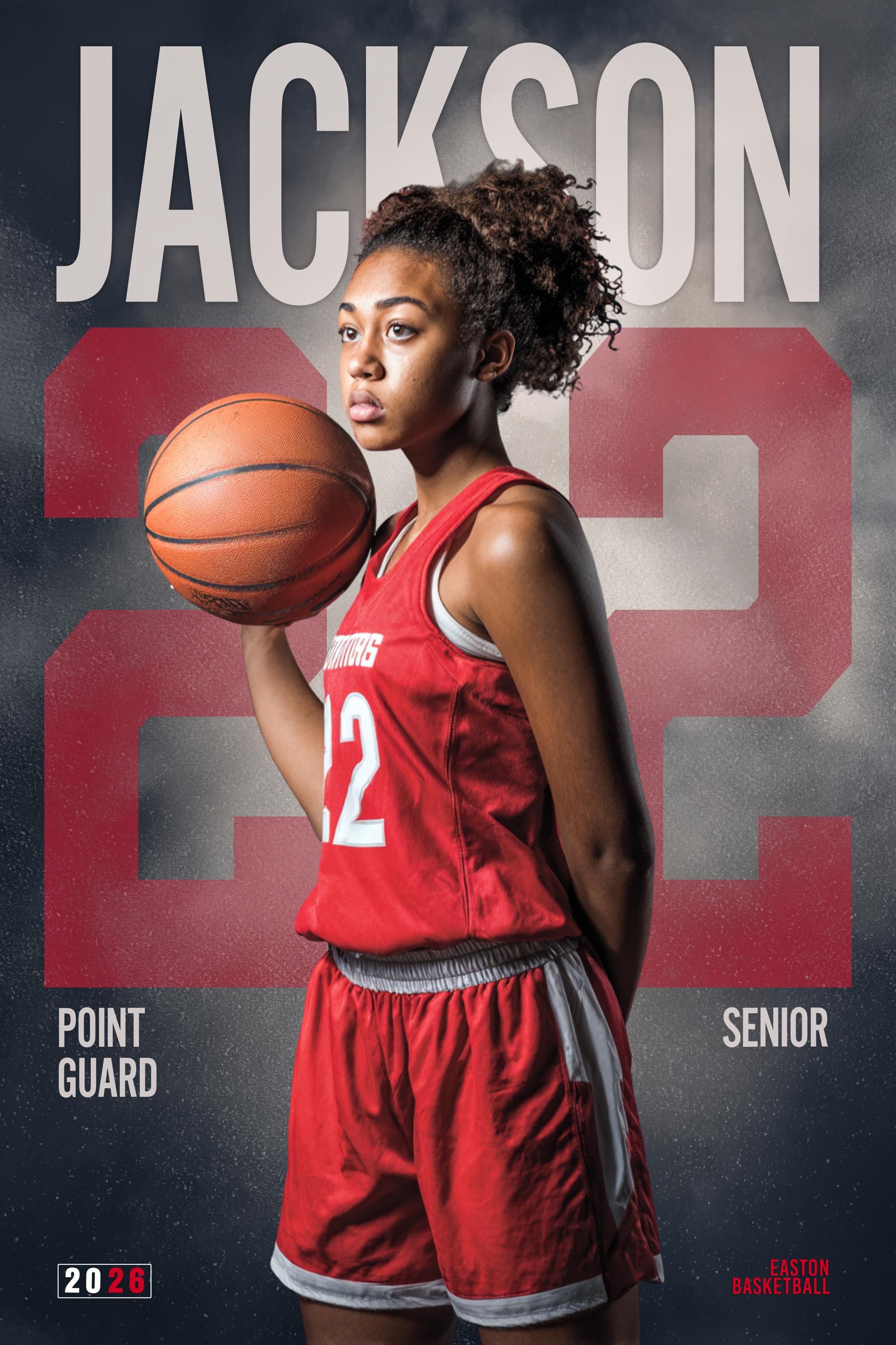 Oversized Number Basketball Poster Template | Editable in Photoshop | 2:3