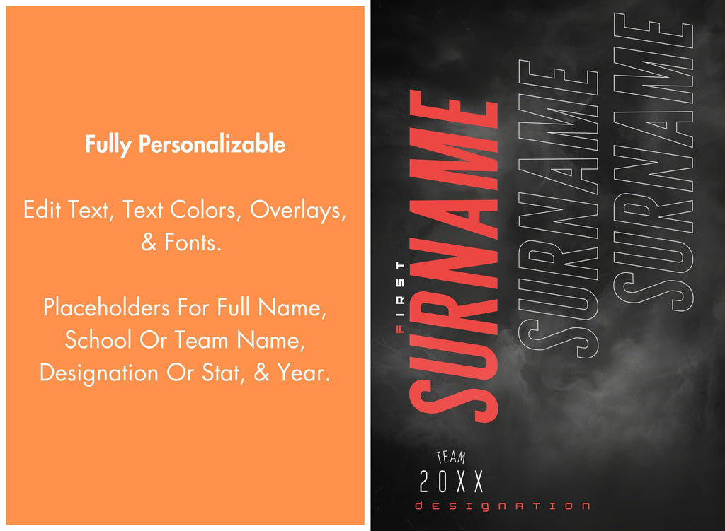 Repeating Name Wrestling Poster Template | Editable in Canva | 2:3