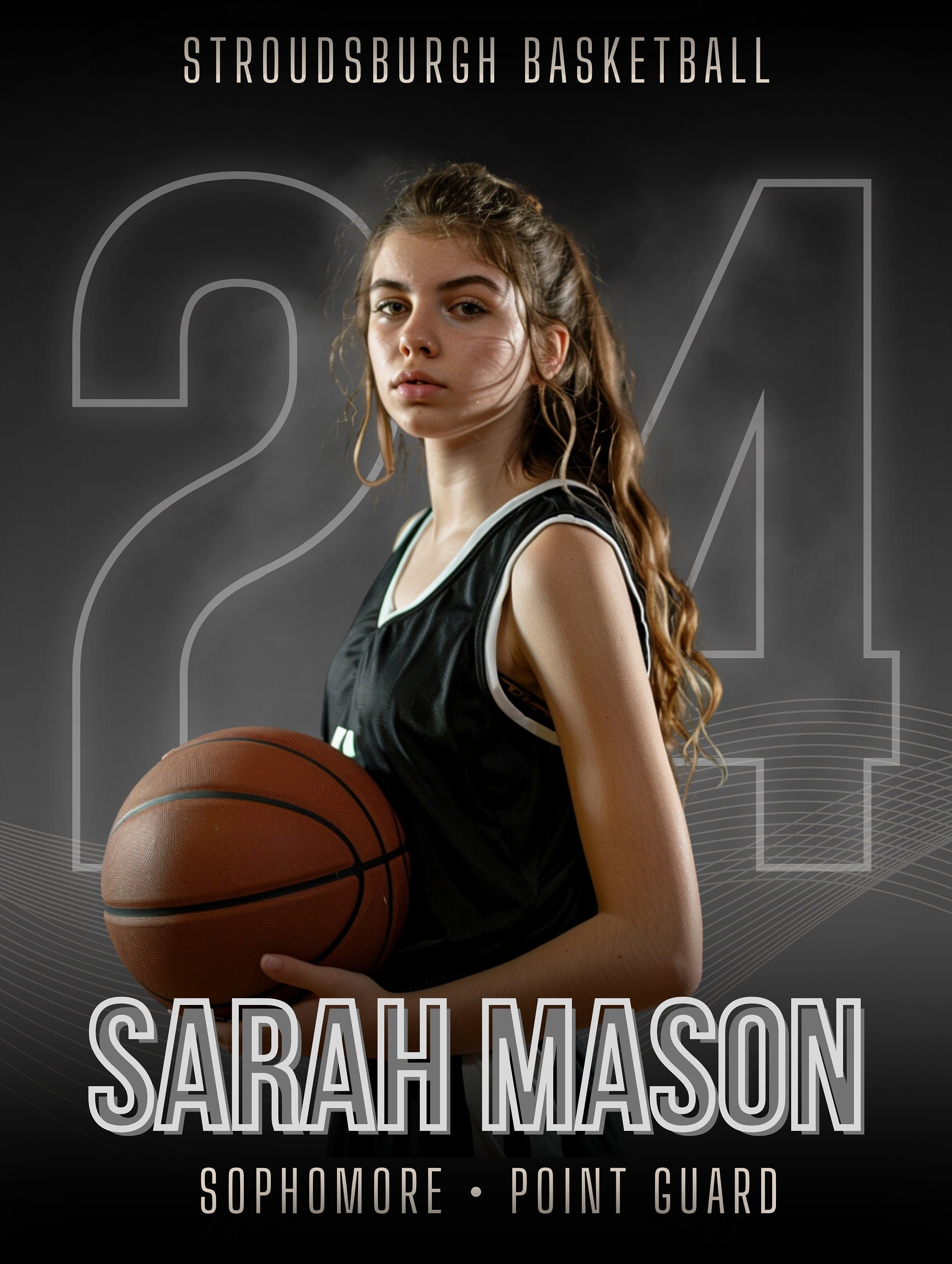 Number-Focused All Sports Poster Template | Editable in Canva | 3:4
