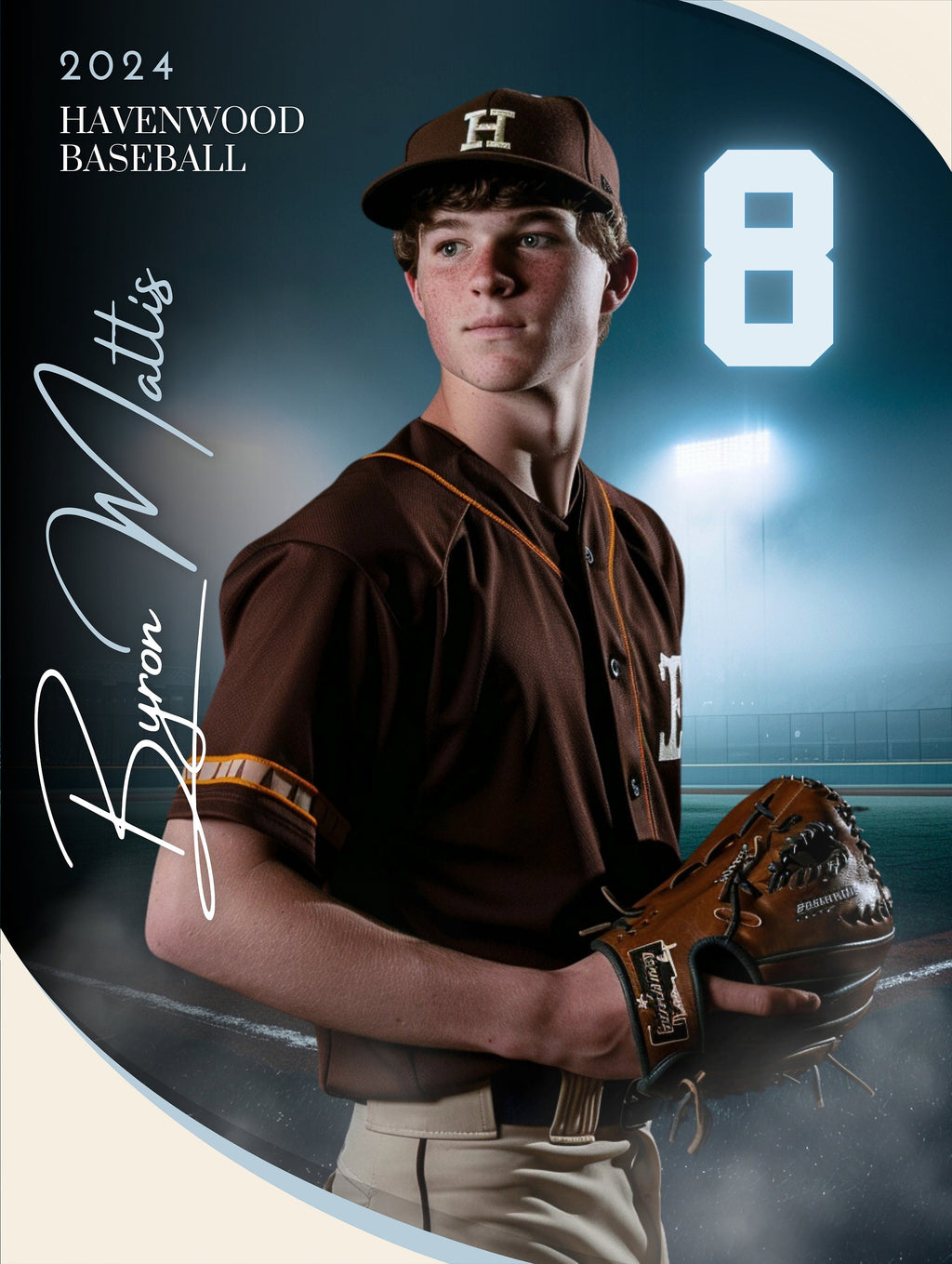 Nighttime Cinematic Baseball Poster Template | Editable in Canva | 3:4