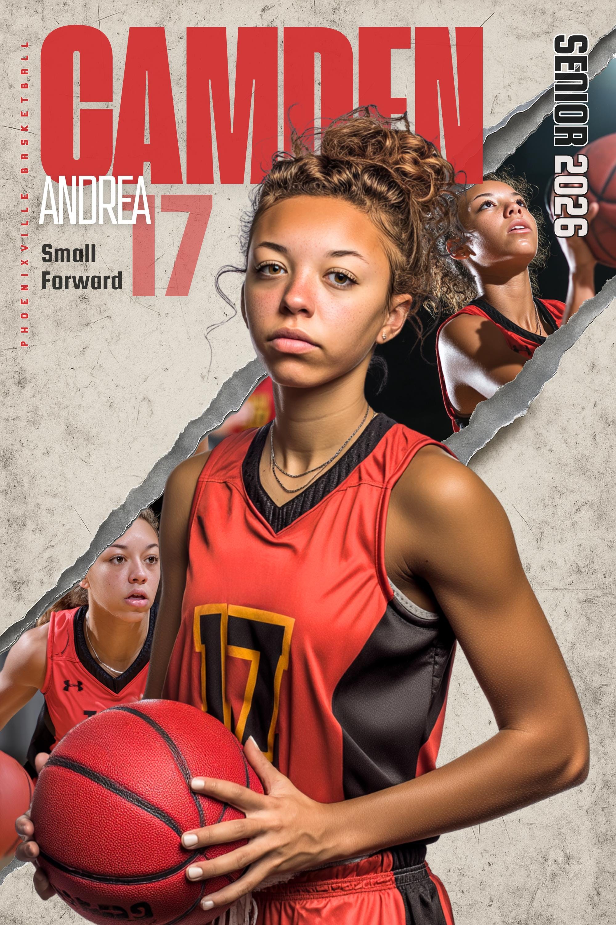 Torn Reveal Basketball Poster Template | Editable in Canva | 2:3