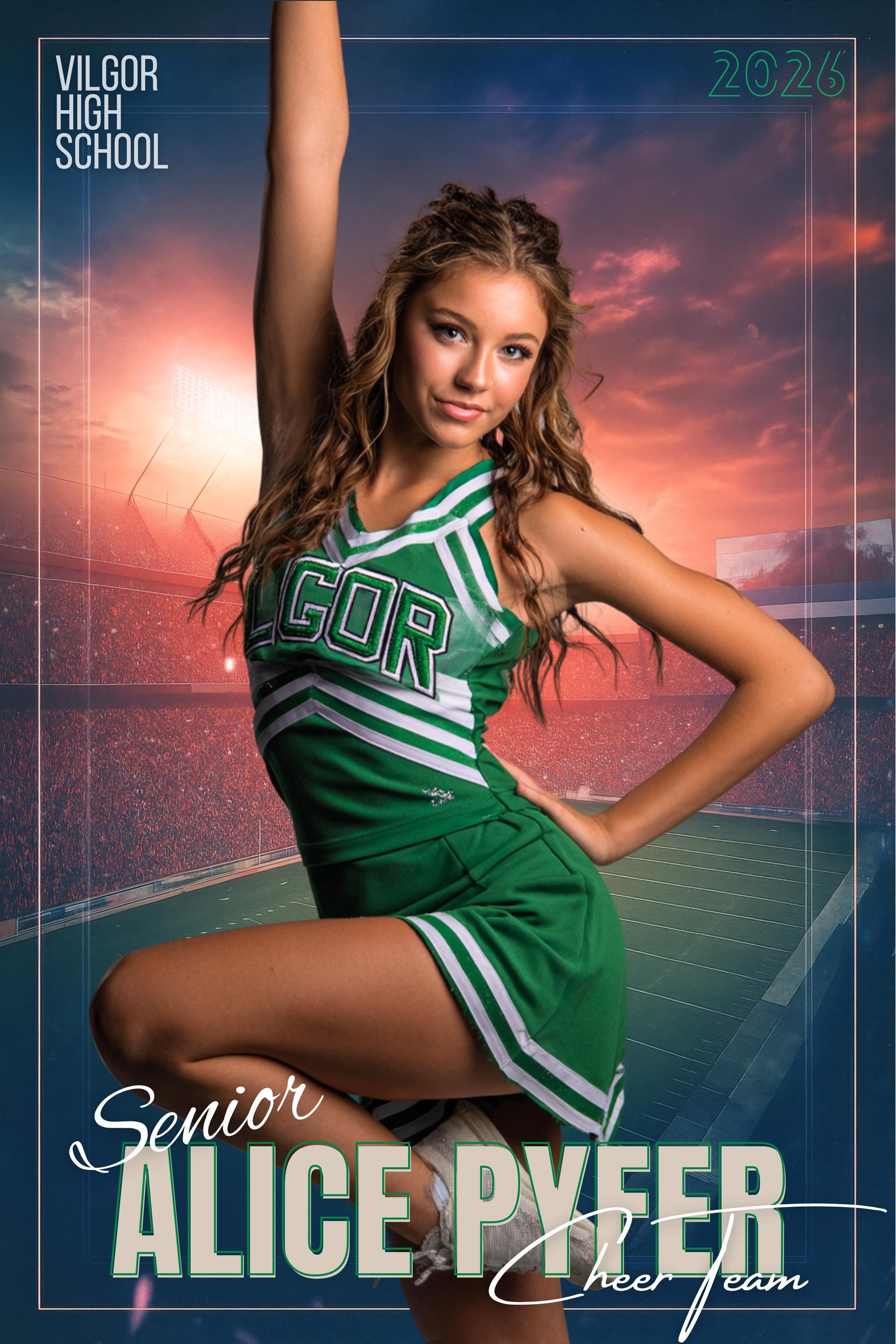 Sunset Stadium Cheer Poster Template | Editable in Canva | 2:3