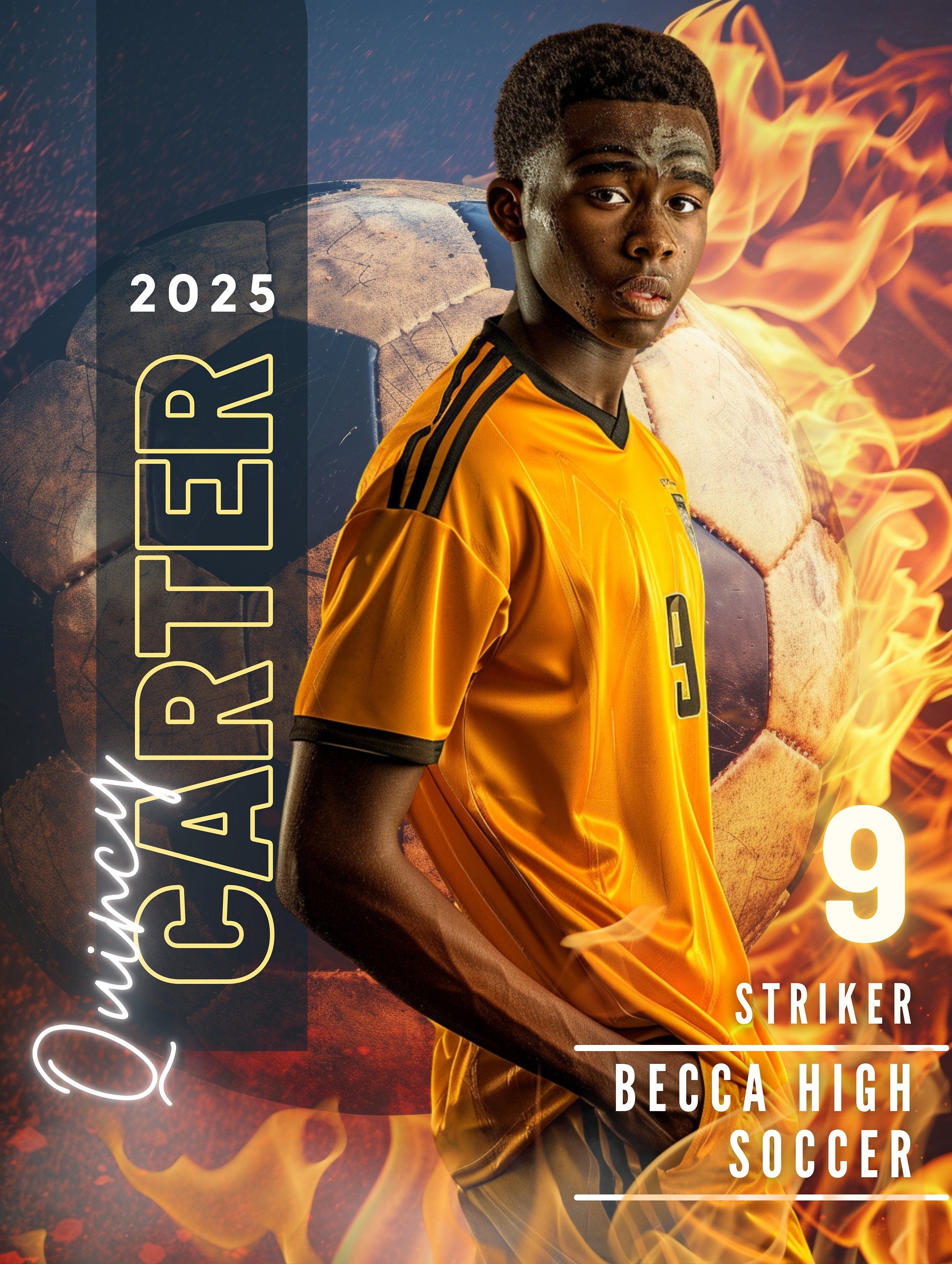 Soccer Poster Template | Editable in Canva | 3:4 | Custom Banners, Posters, Cards, Memory Mates, Senior Night