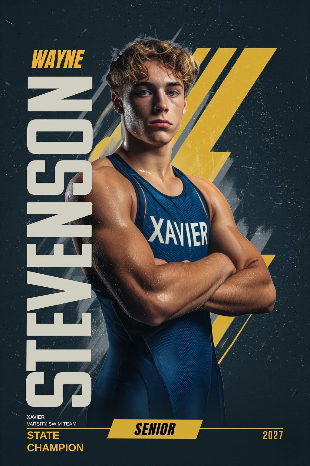Velocity Swimming Poster Template | Photoshop Template | 2:3