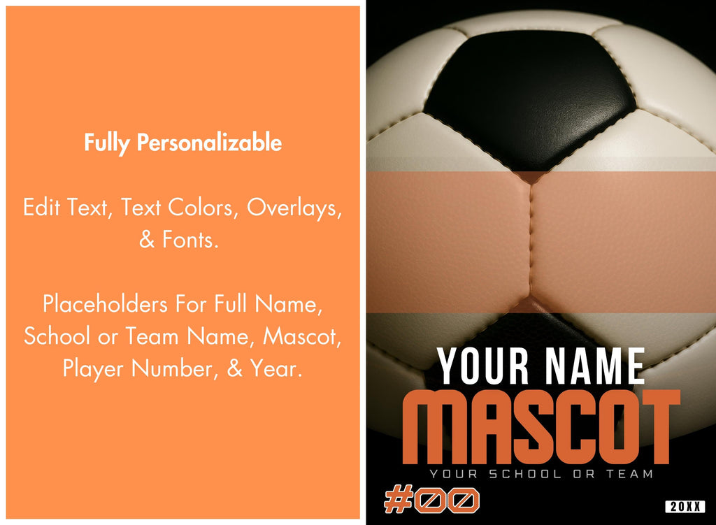 Soccer Ball Closeup Player Poster Template | Editable in Canva | 2:3