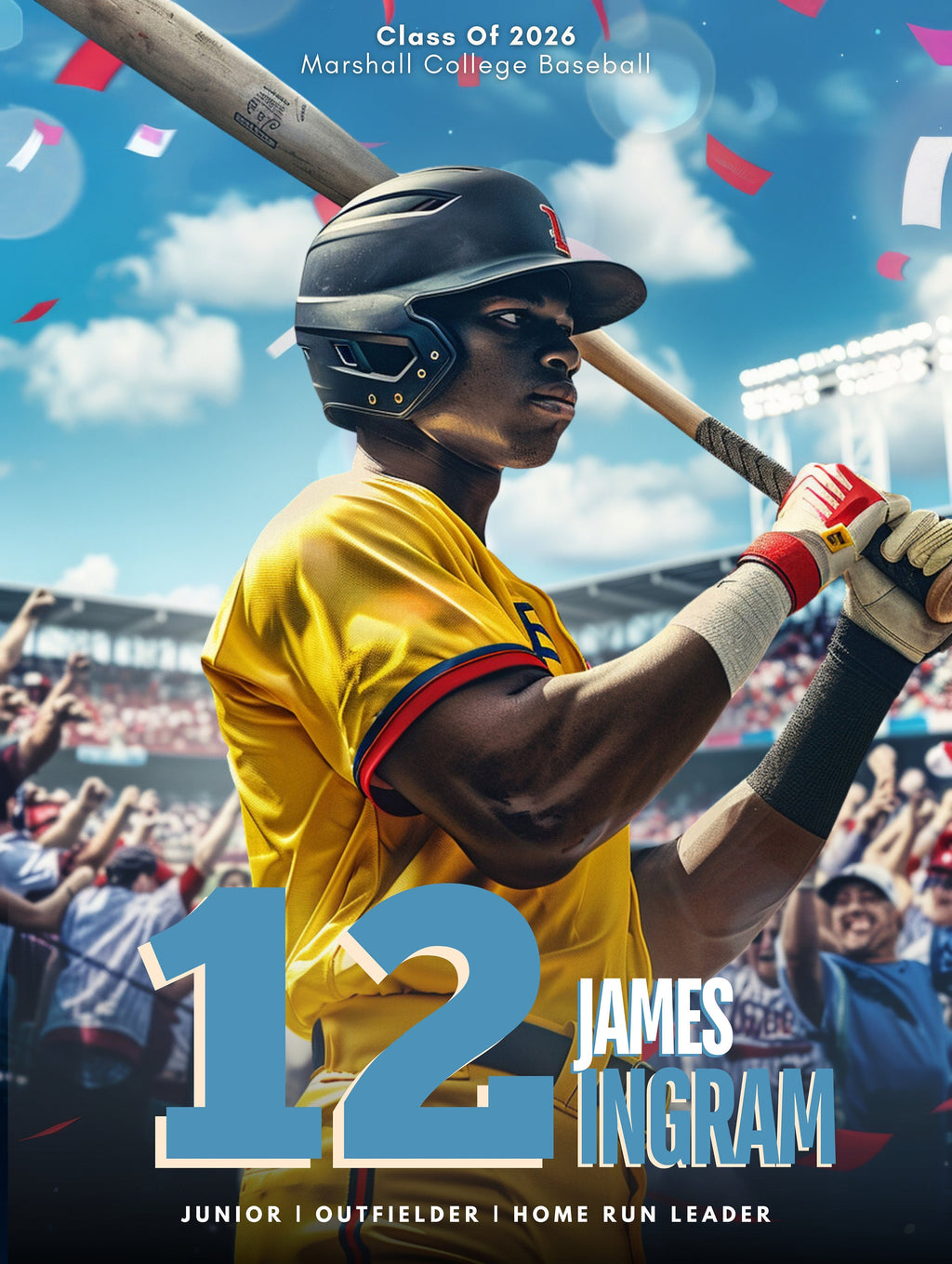 Movie Poster Baseball & Softball Template | Editable in Canva | 3:4