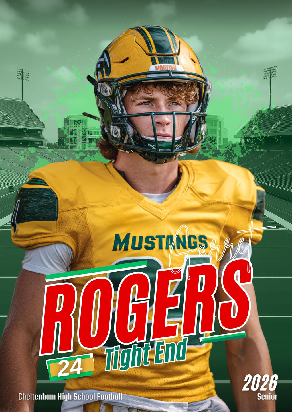 Football Player Poster Template | Editable in Canva | 2:3