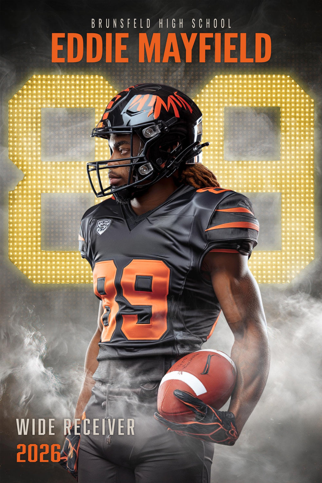 Scoreboard Numbers Football Poster Template | Editable in Photoshop | 2:3