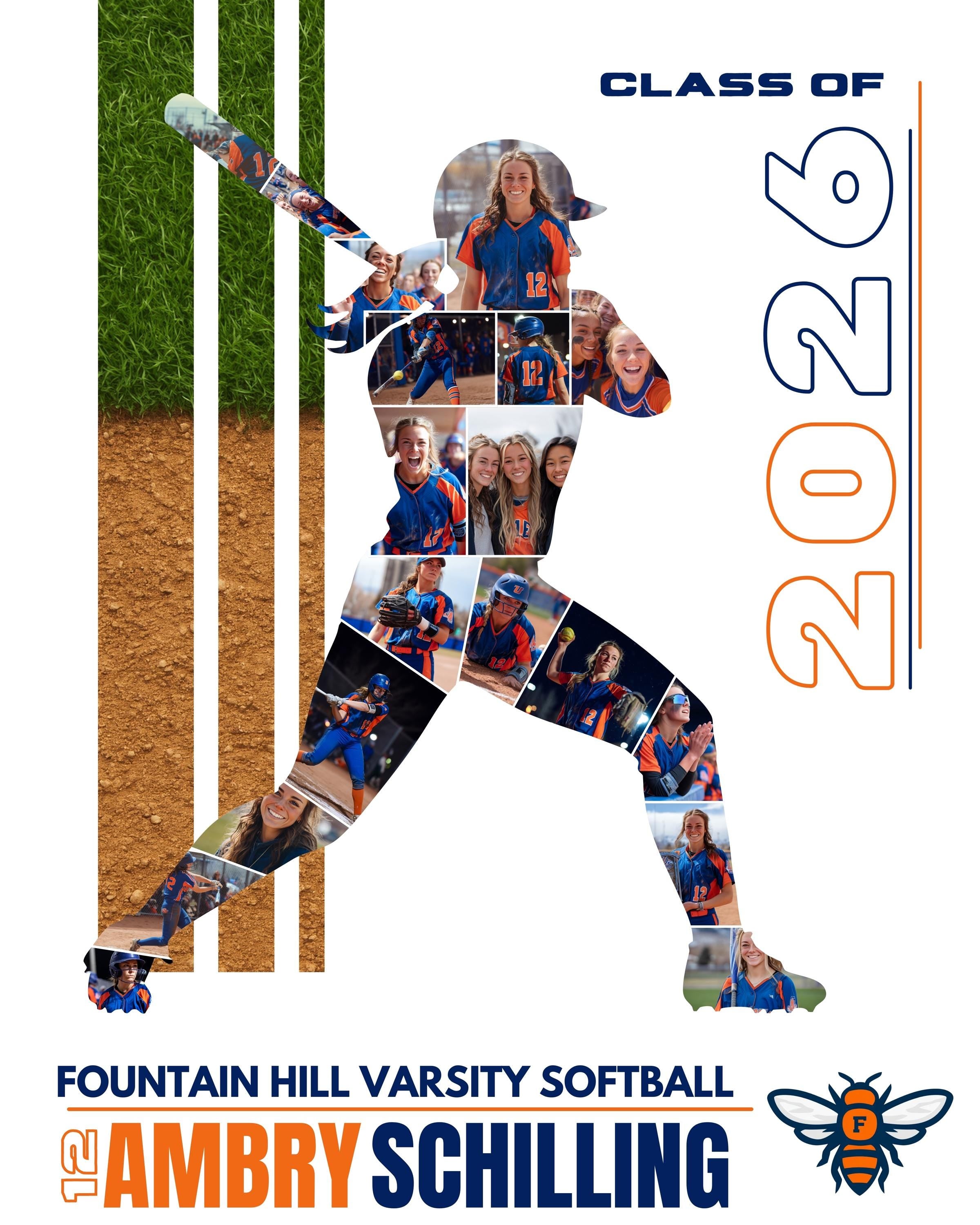 Softball Poster Template | Editable in Canva | 4:5 | Silhouette Style