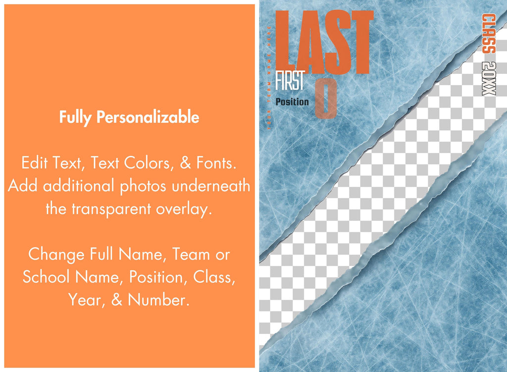 Torn Reveal Hockey Poster Template | Editable in Canva | 2:3