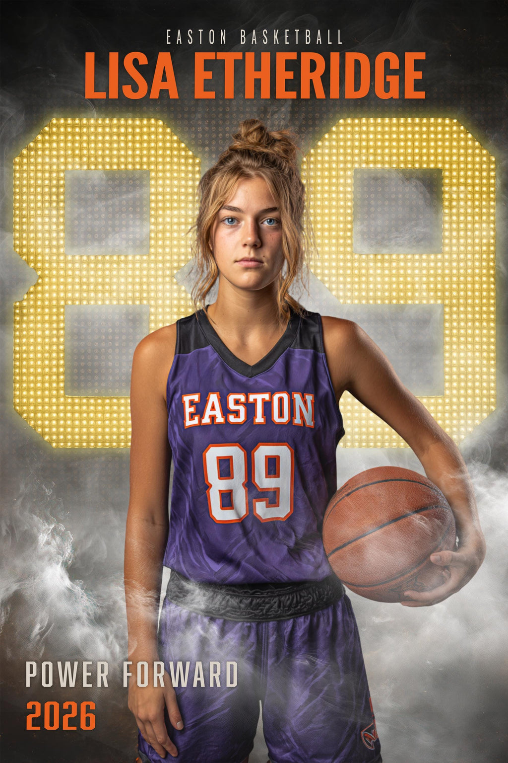 Scoreboard Numbers Basketball Poster Template | Editable in Photoshop | 2:3