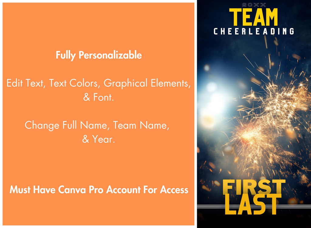 Sparklers Cheer Banner Template | Editable in Canva | 1:2