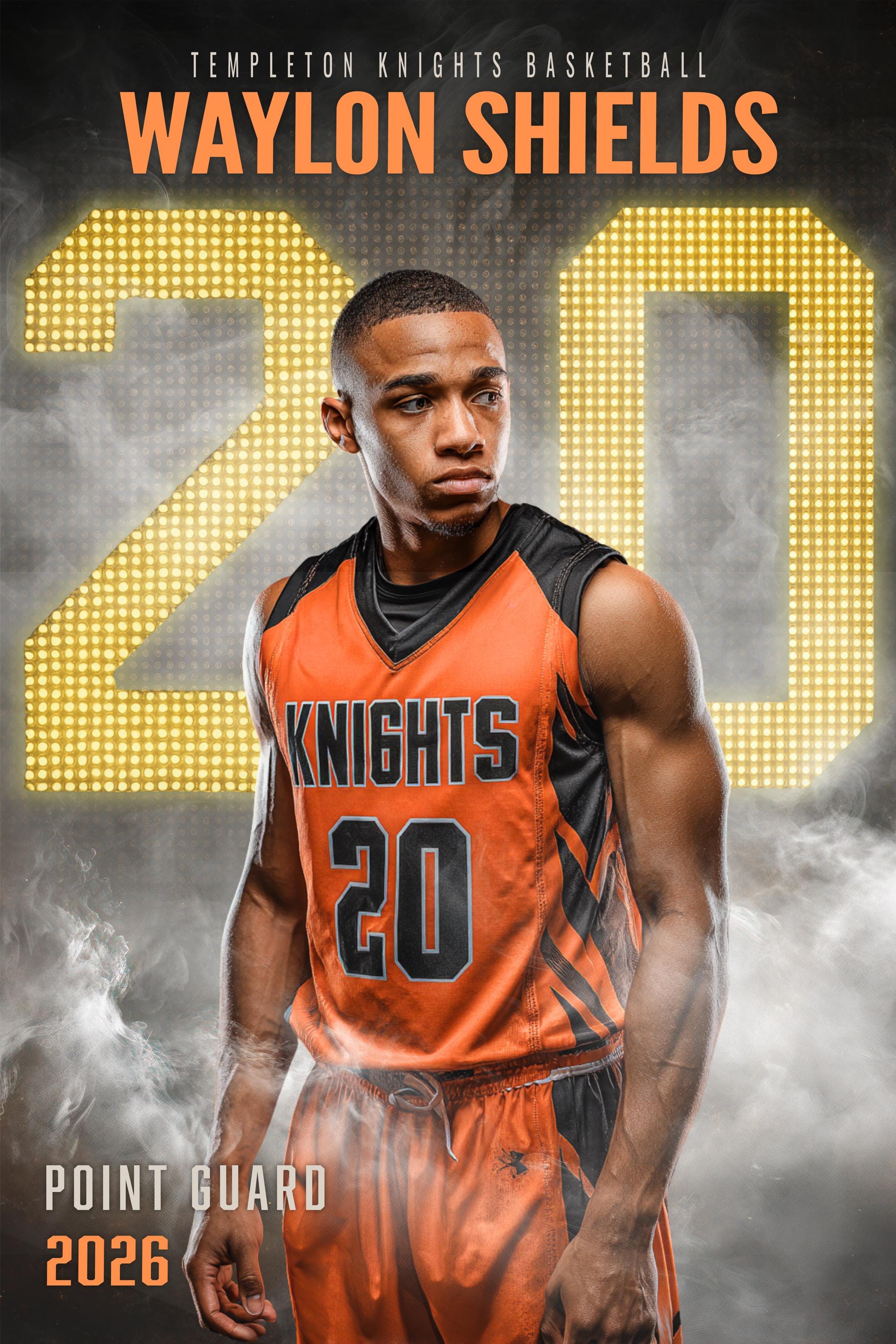 Scoreboard Numbers Basketball Poster Template | Editable in Photoshop | 2:3