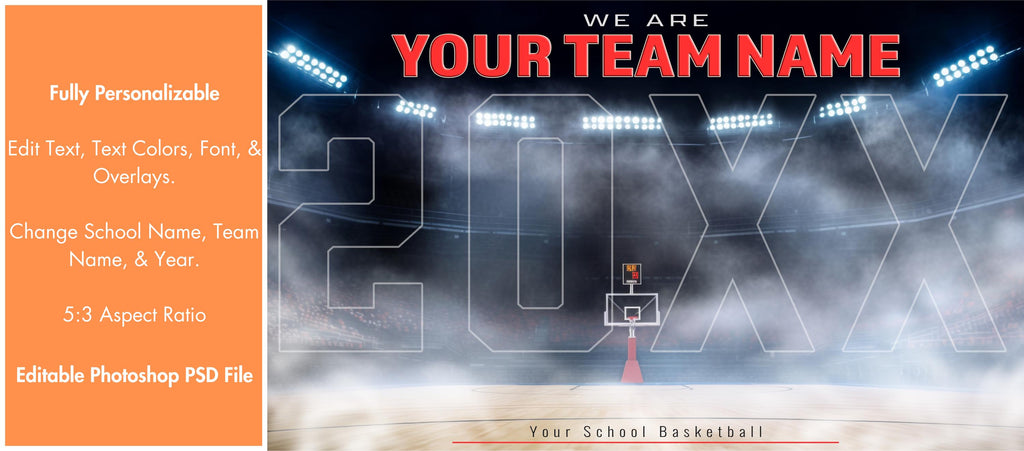 Championship Basketball Team Banner Template | Editable in Photoshop | 5:3