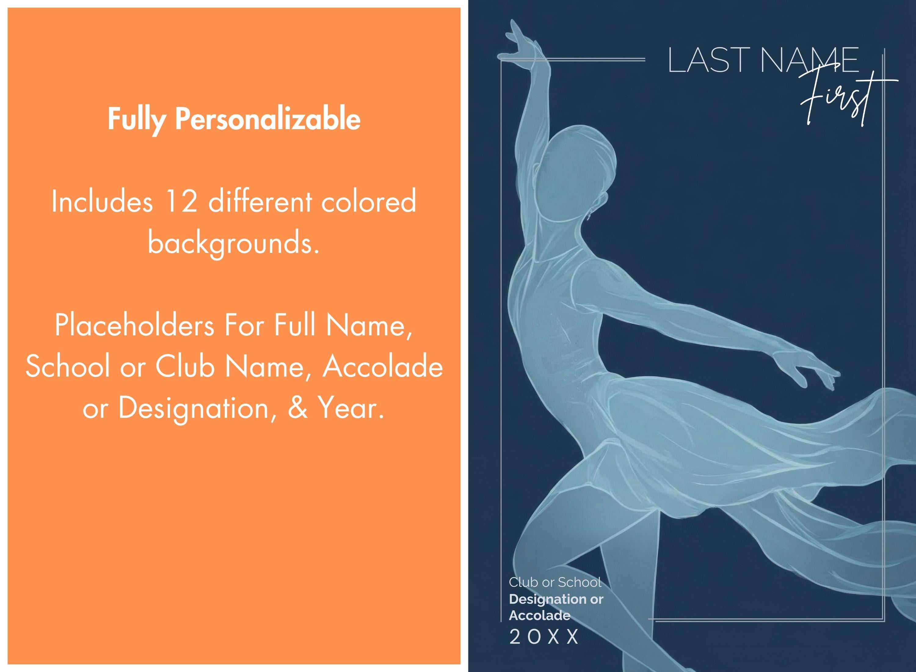 Graceful Silhouette Figure Skating Poster Template | Editable in Canva | 2:3