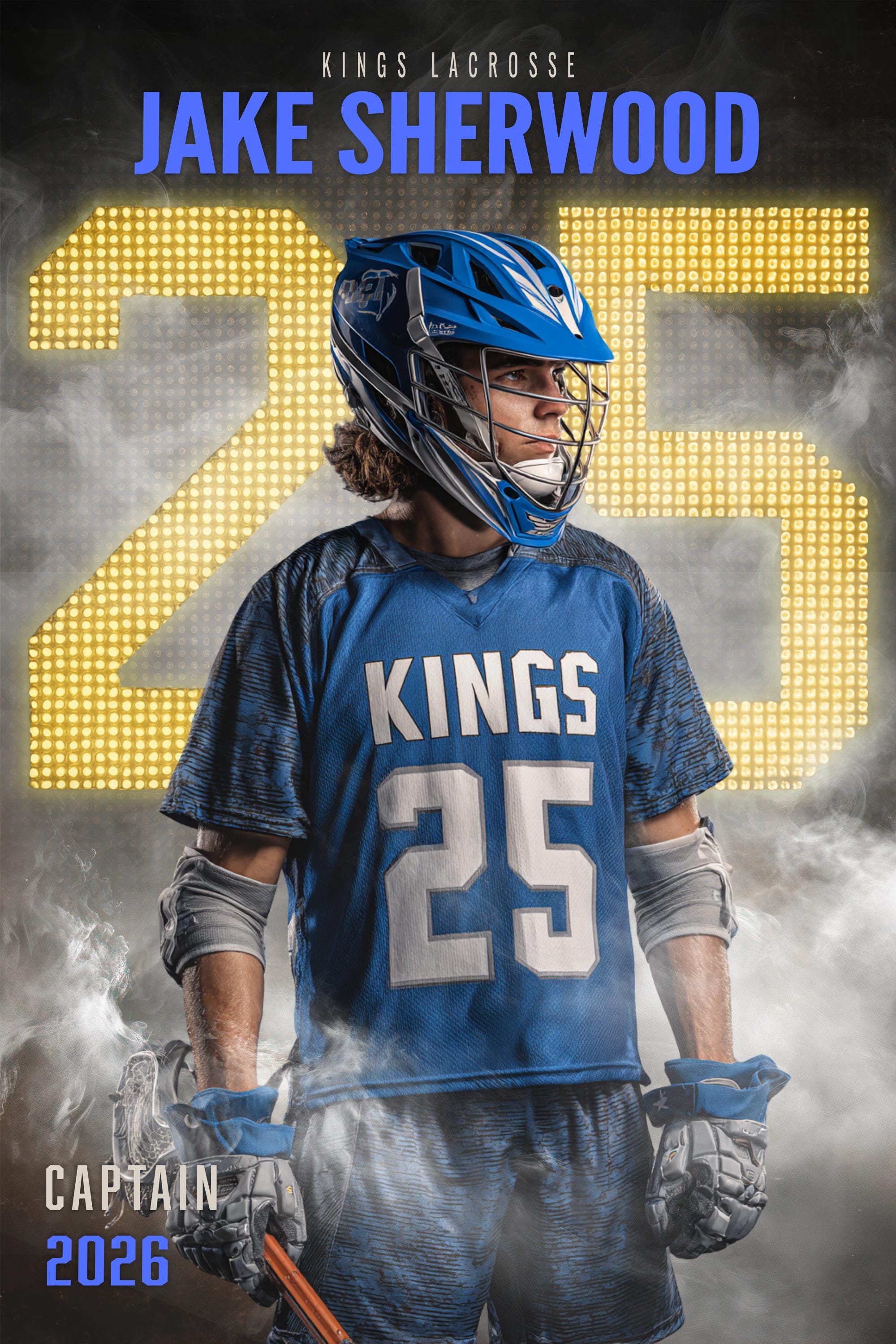 Scoreboard Numbers Lacrosse Poster Template | Editable in Photoshop | 2:3