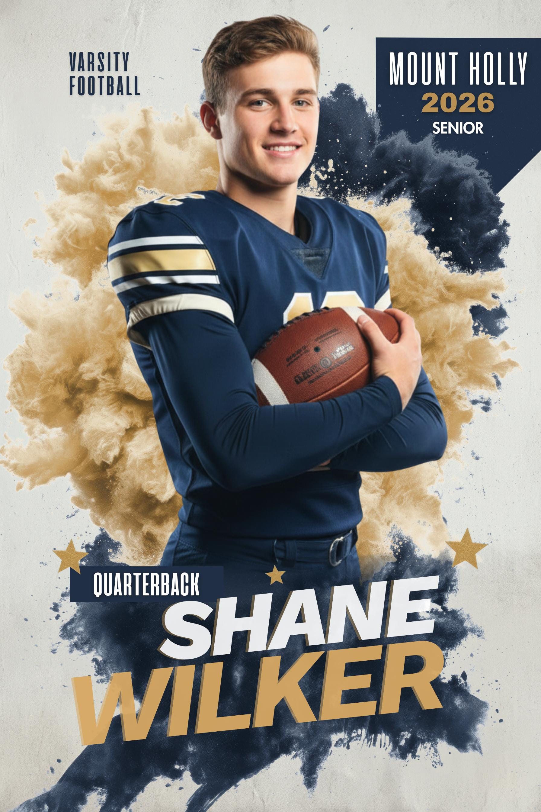 Color Burst Football Poster Template | Editable in Canva | 2:3