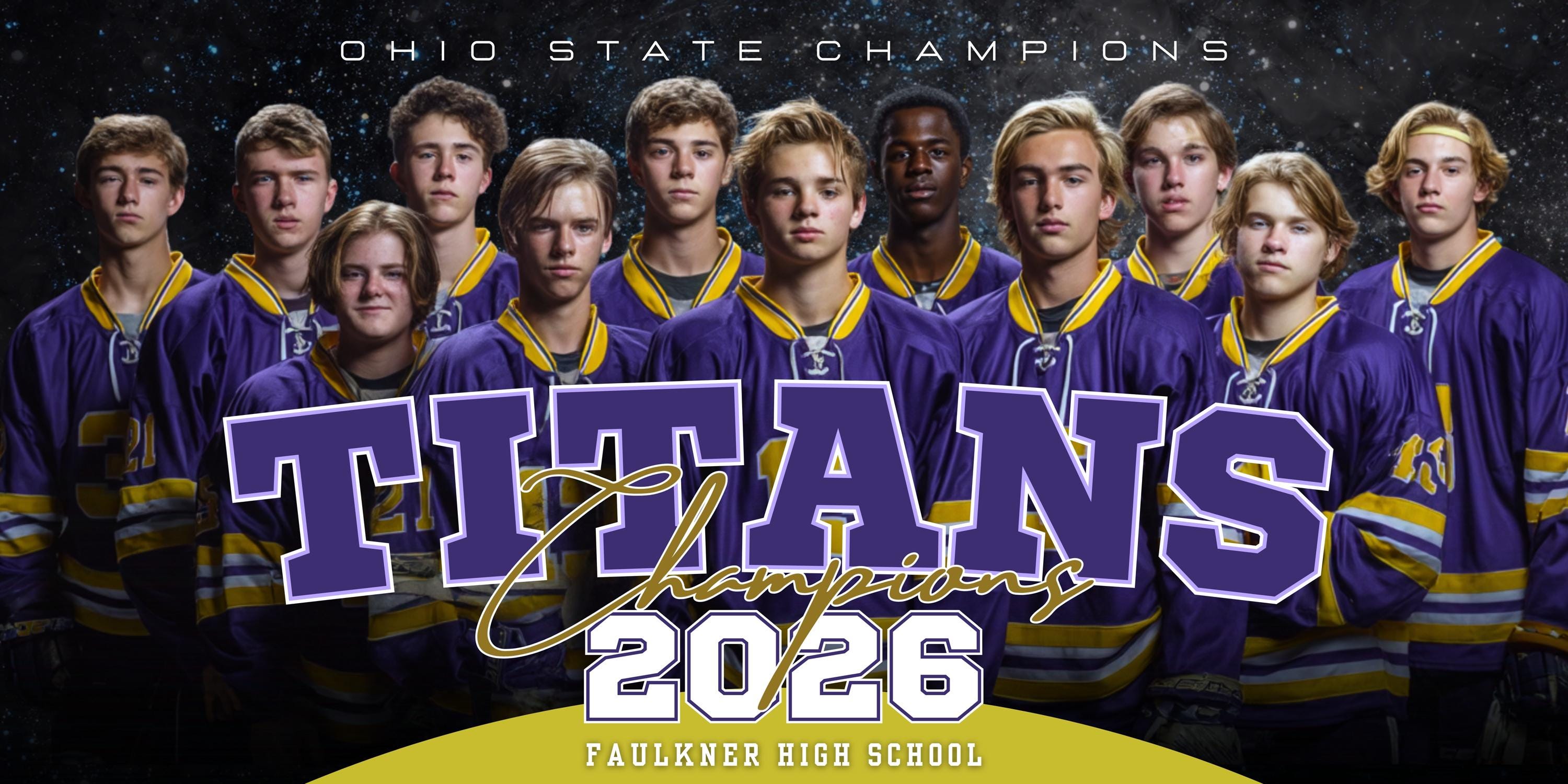 Galaxy Backdrop All Sports Team Banner Template | Editable in Canva | 2:1