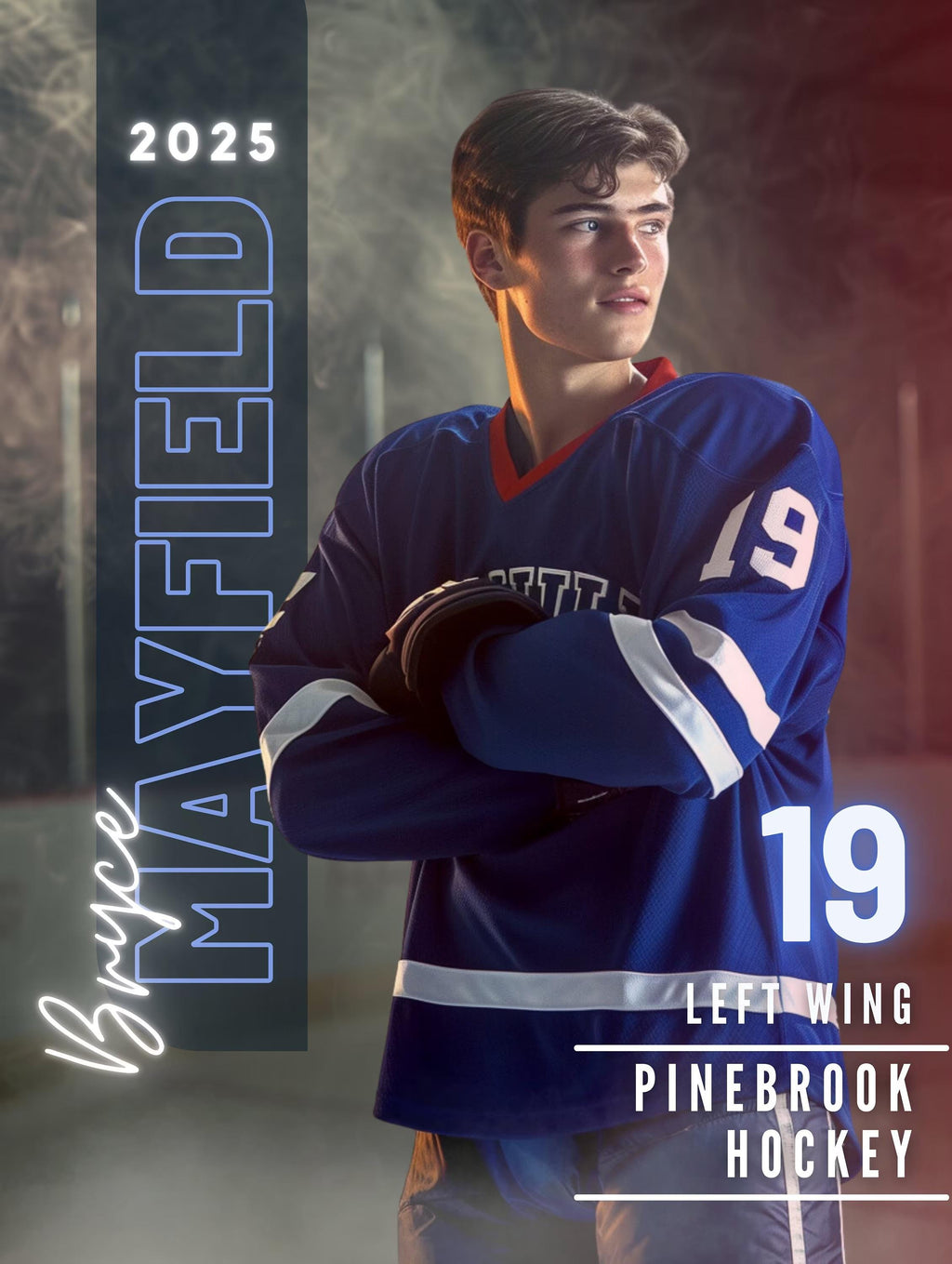 Cold Smoke Hockey Poster Template | Editable in Photoshop | 3:4
