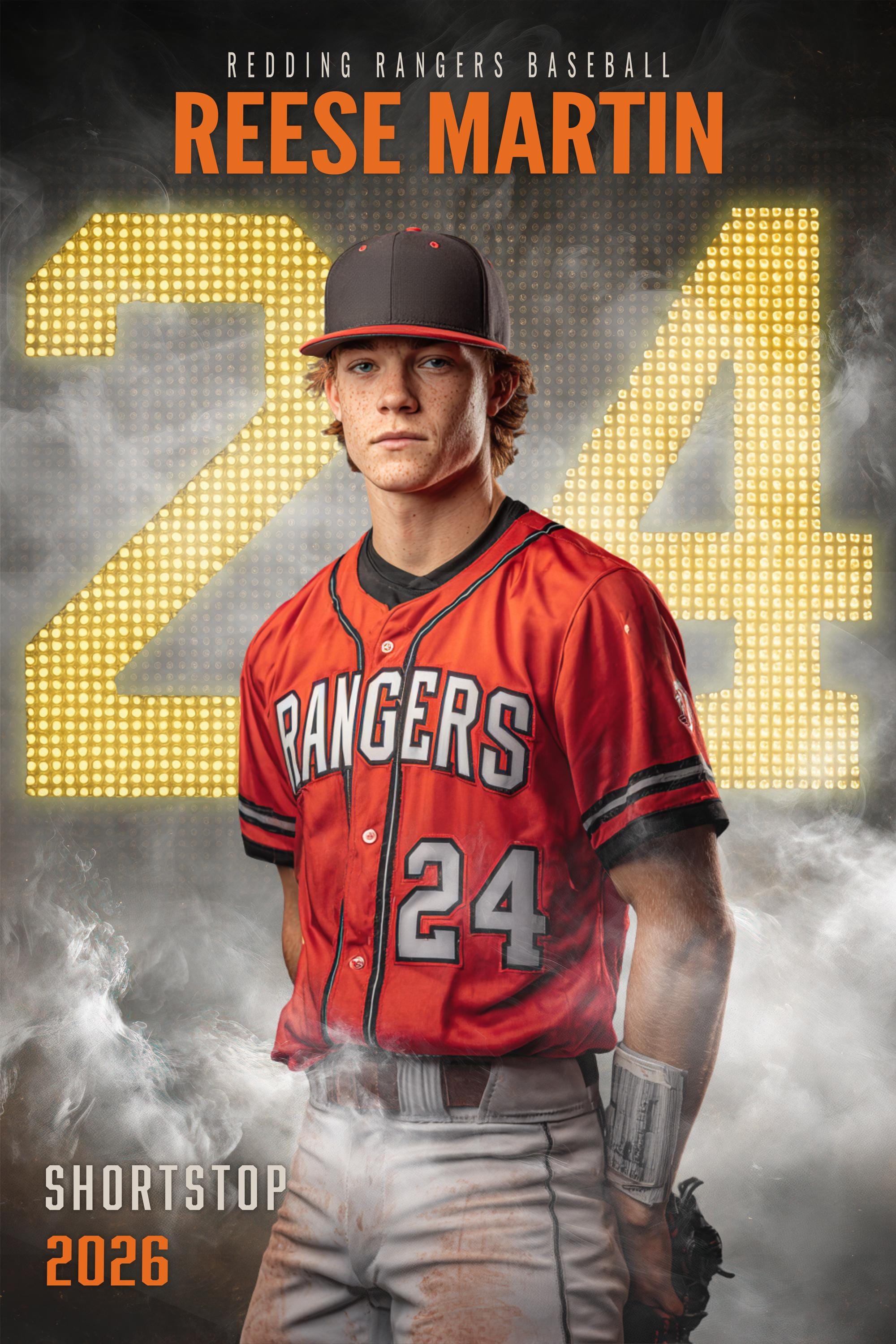 Scoreboard Numbers Baseball Poster Template | Editable in Photoshop | 2:3