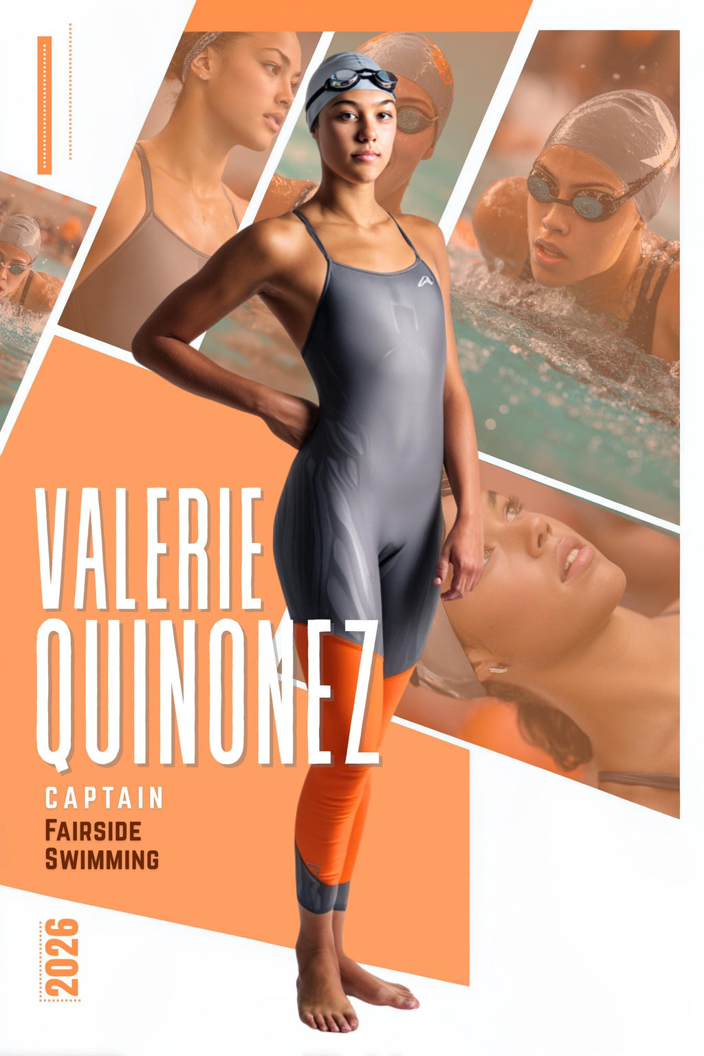Multi-Photo Collage Style Swimming Poster Template | Editable in Canva | 2:3