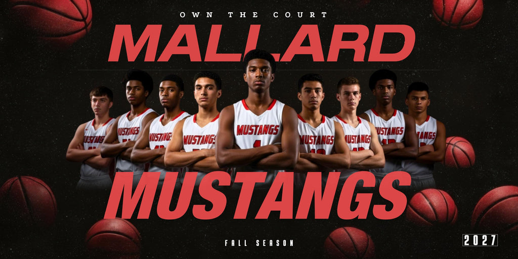 Floating Basketball Team Banner Template | Editable in Canva | 2:1