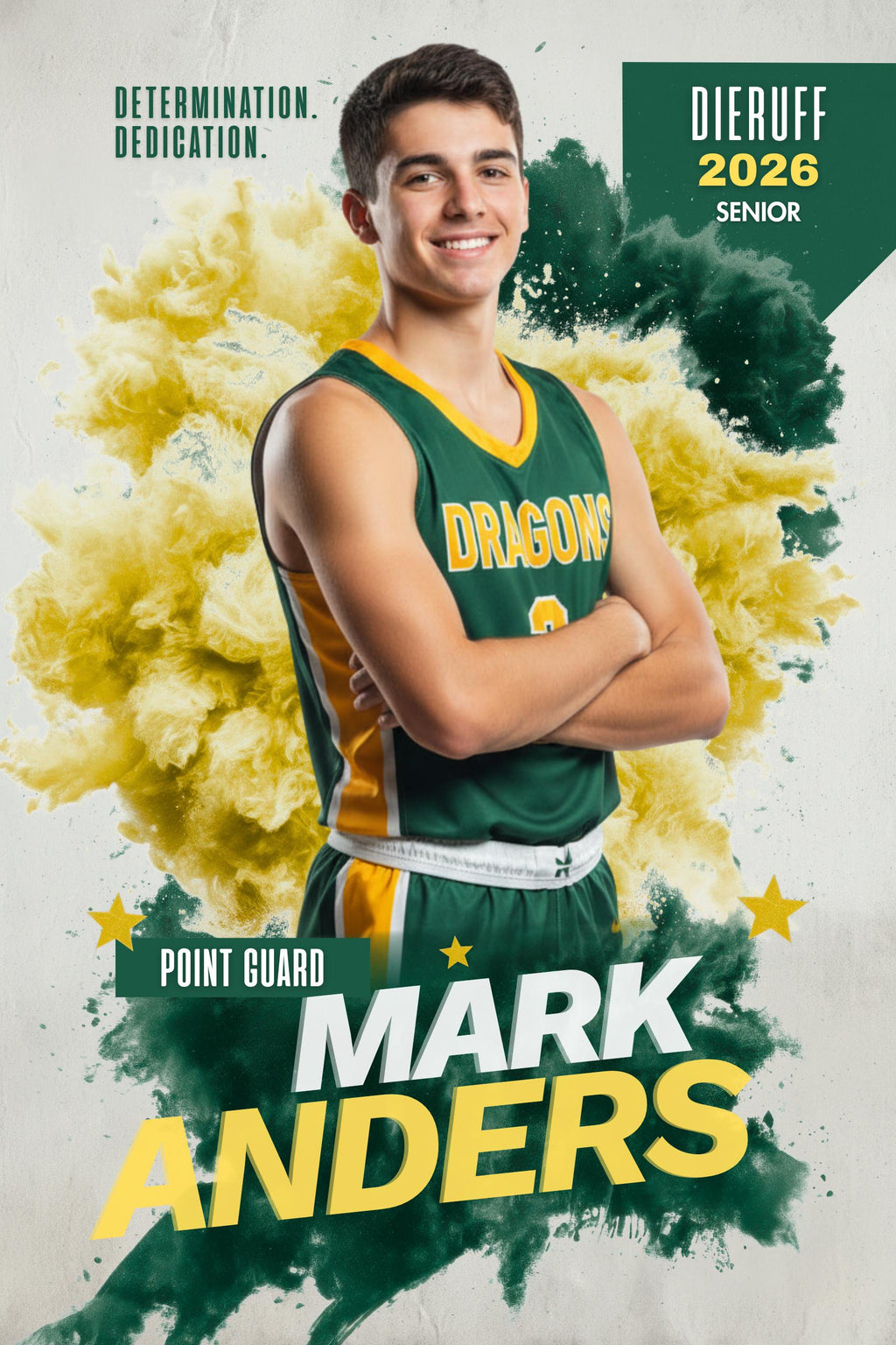 Color Burst Basketball Poster Template | Editable in Photoshop | 2:3