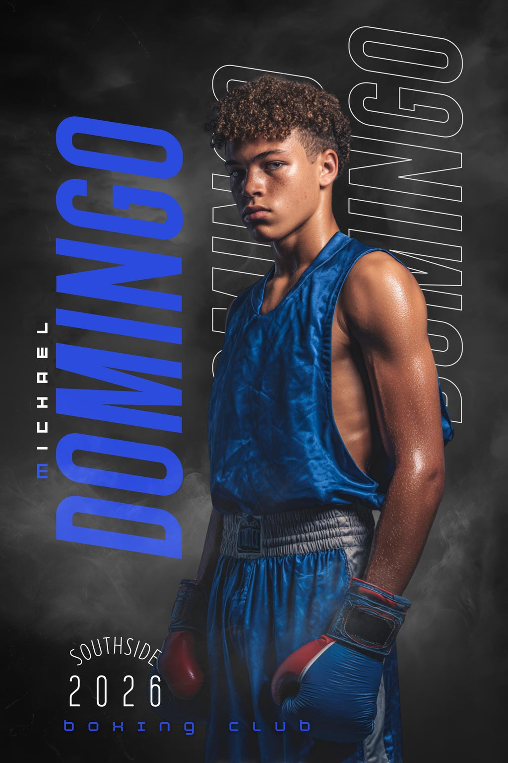 Repeating Name Boxing Poster Template | Editable in Canva | 2:3
