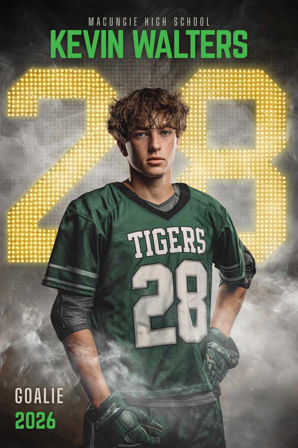 Scoreboard Numbers Lacrosse Poster Template | Editable in Canva | 2:3