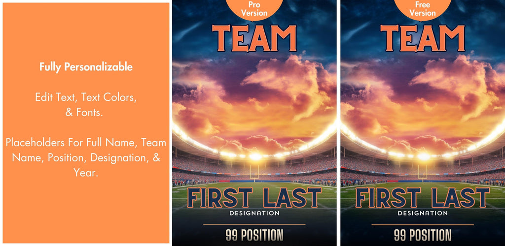 Sunset Stadium Football Poster Template | Editable in Canva | 5:7
