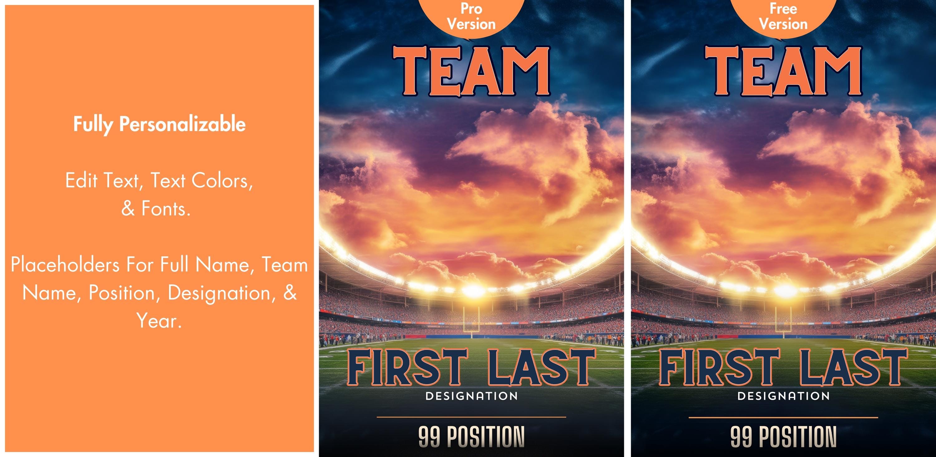 Sunset Stadium Football Poster Template | Editable in Canva | 5:7