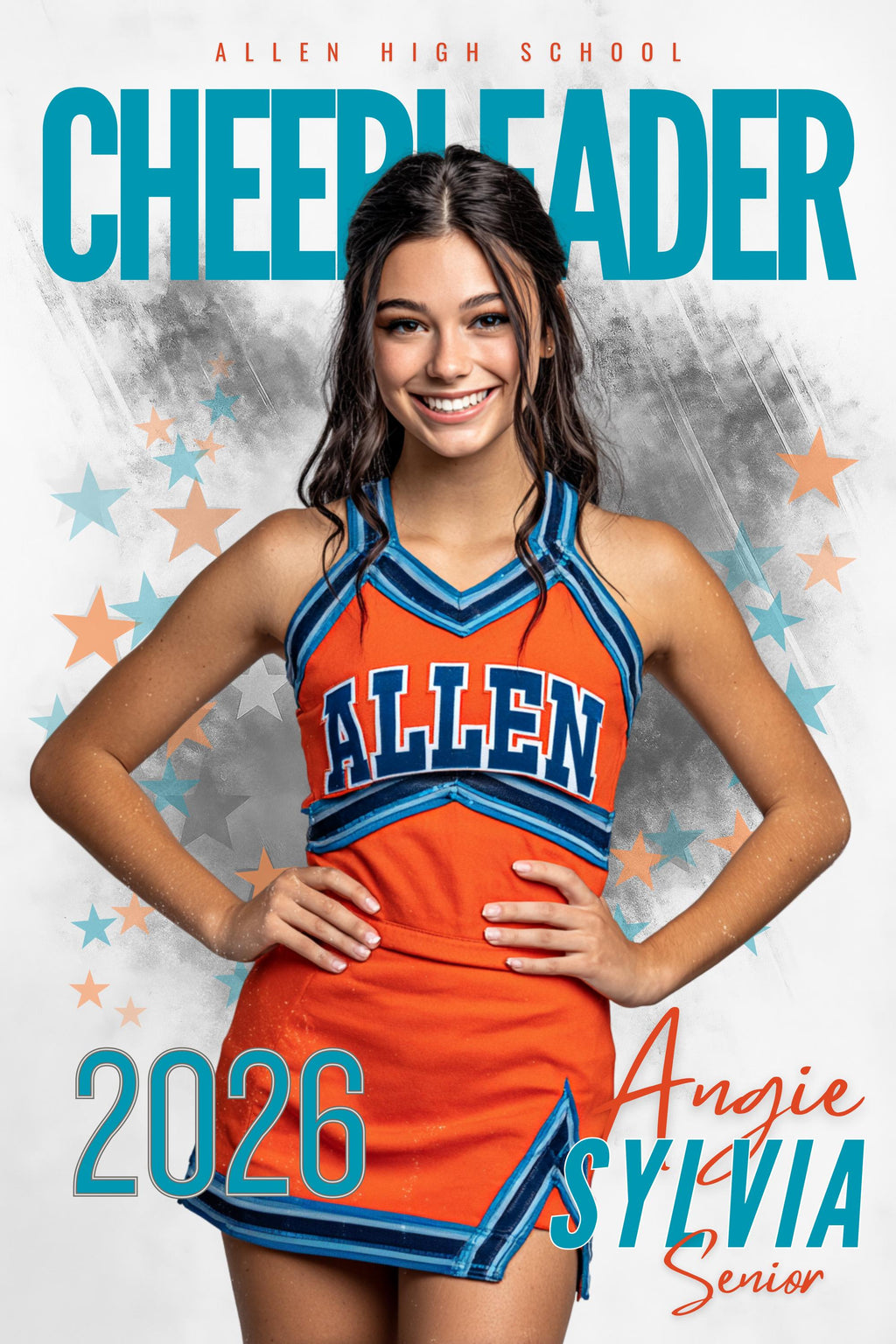 Stars & Streaks Cheer & Dance Poster Template | Editable in Canva | 2:3