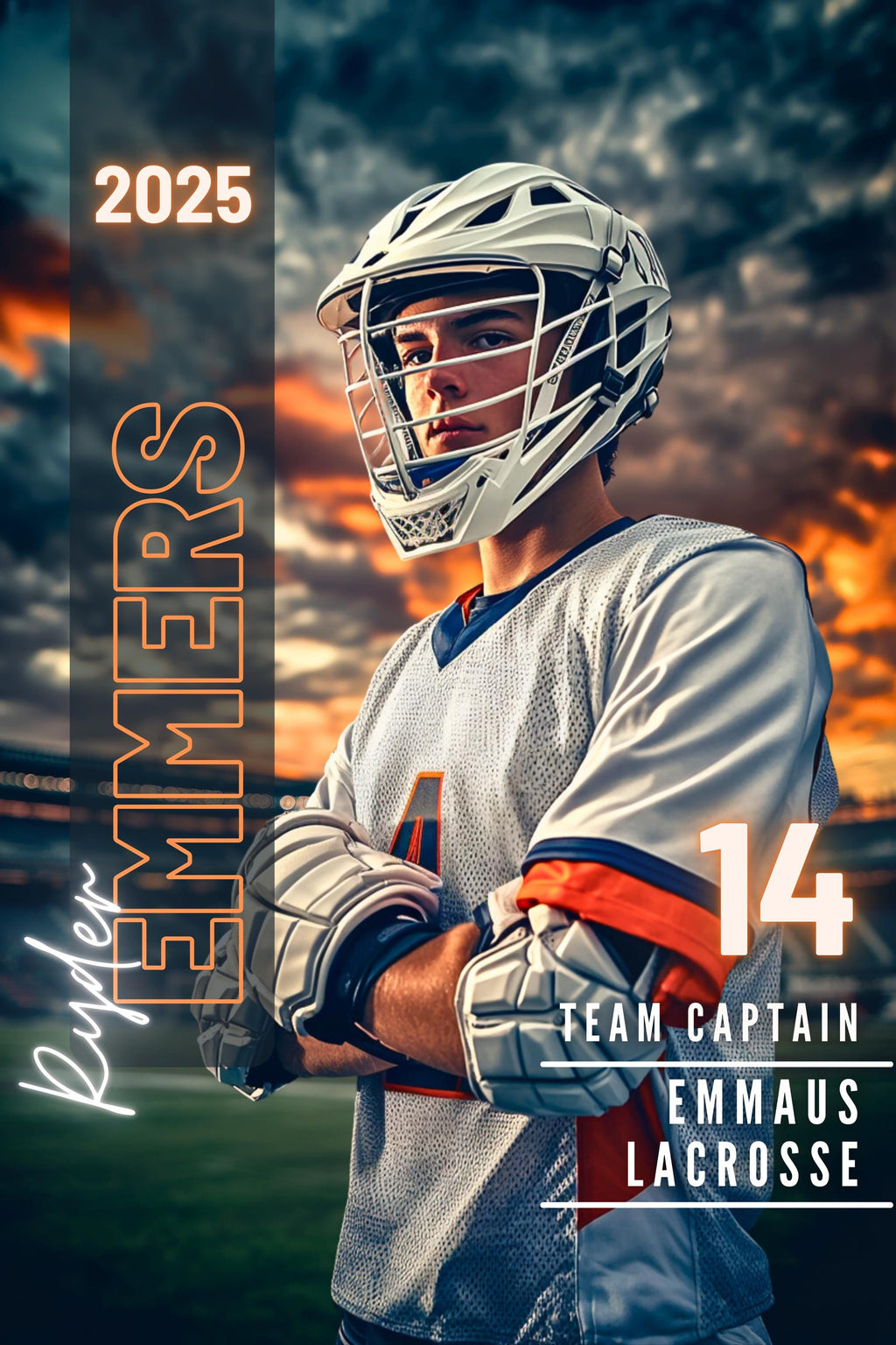 Golden Hour Lacrosse Poster Template | Editable in Canva | 3:4