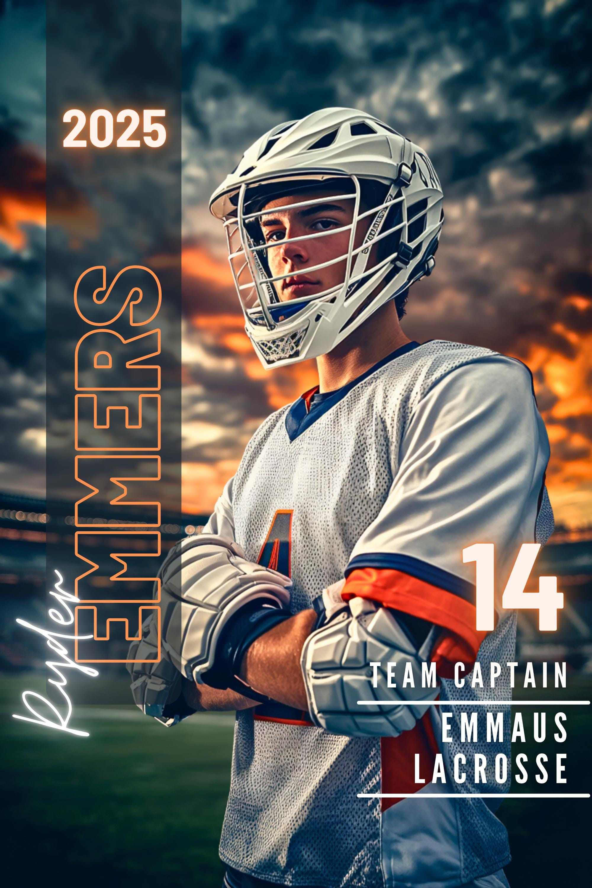 Golden Hour Lacrosse Poster Template | Editable in Canva | 3:4