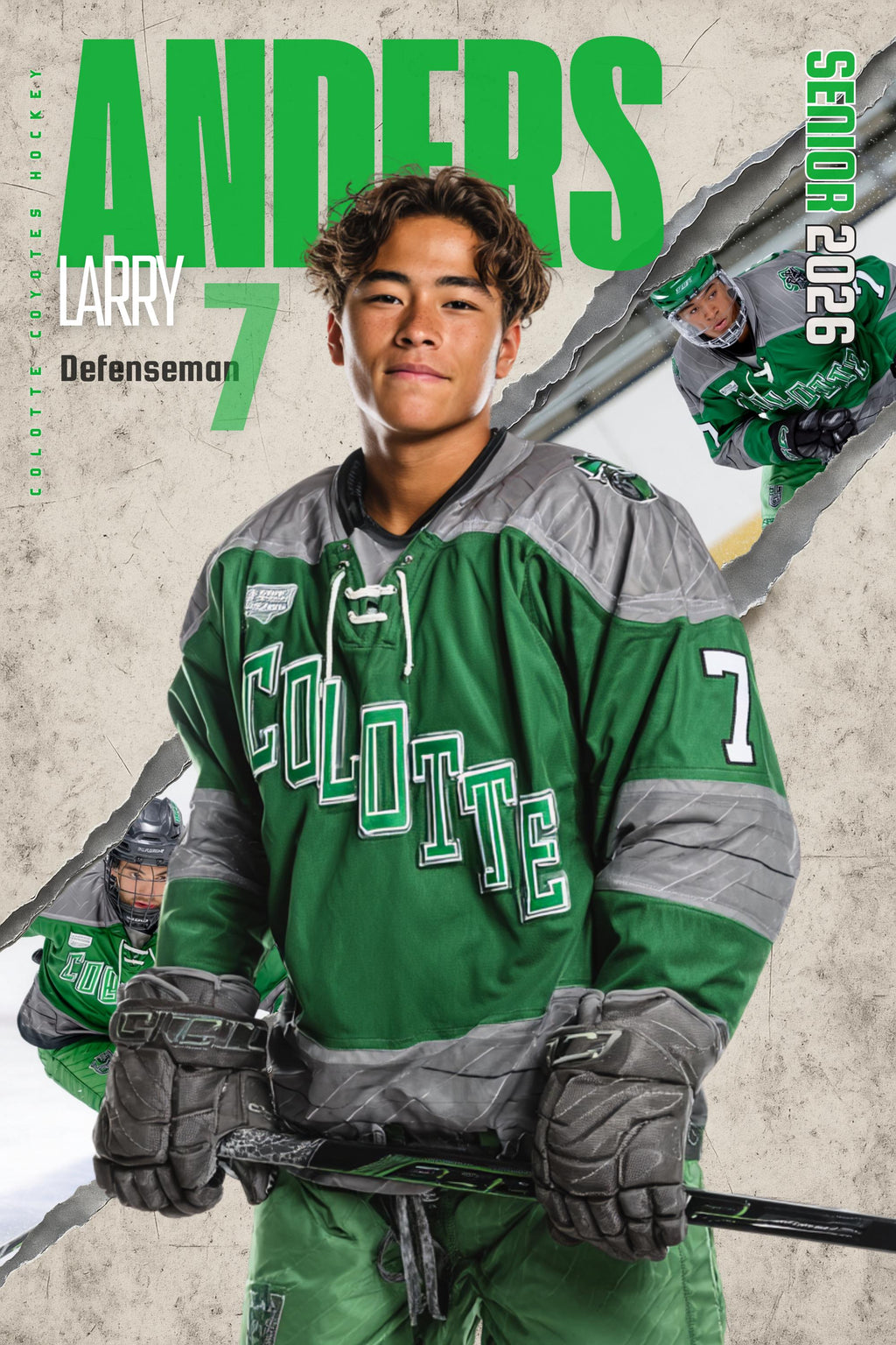 Torn Backdrop Hockey Poster Template | Editable in Canva | 2:3