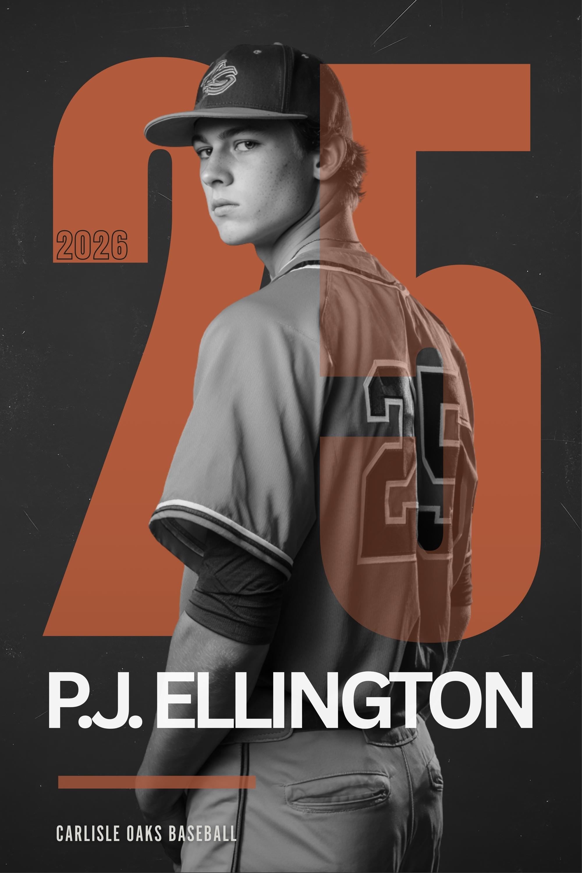 Big Number Editorial-Style Baseball Poster Template | Editable in Canva | 2:3