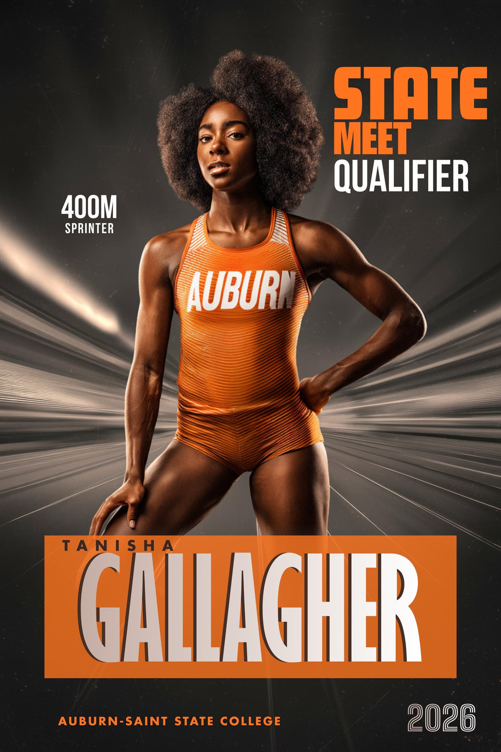 Motion Streaks Track & Field Poster Template | Editable in Canva | 2:3